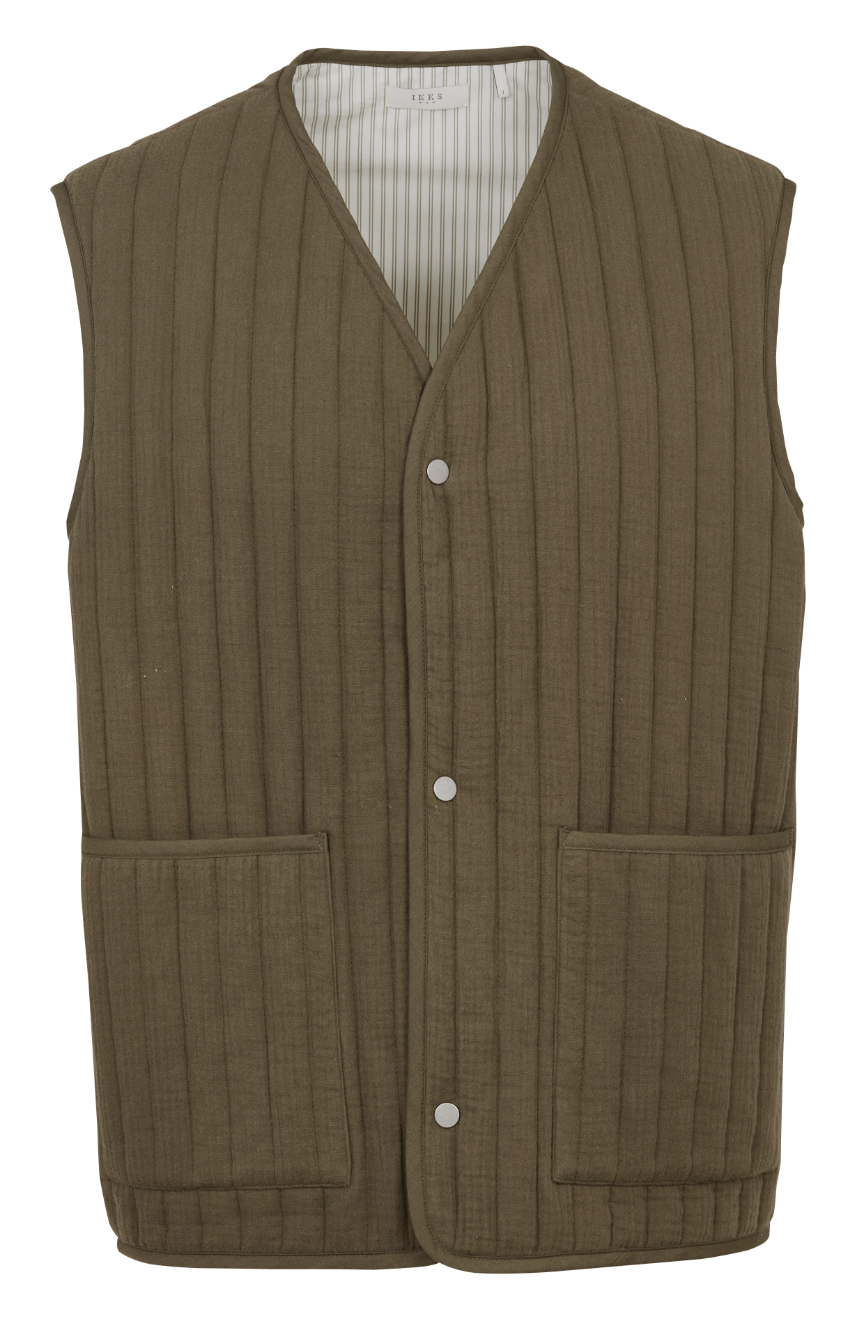 Veste sans manches en coton matelassé IKKS Kaki