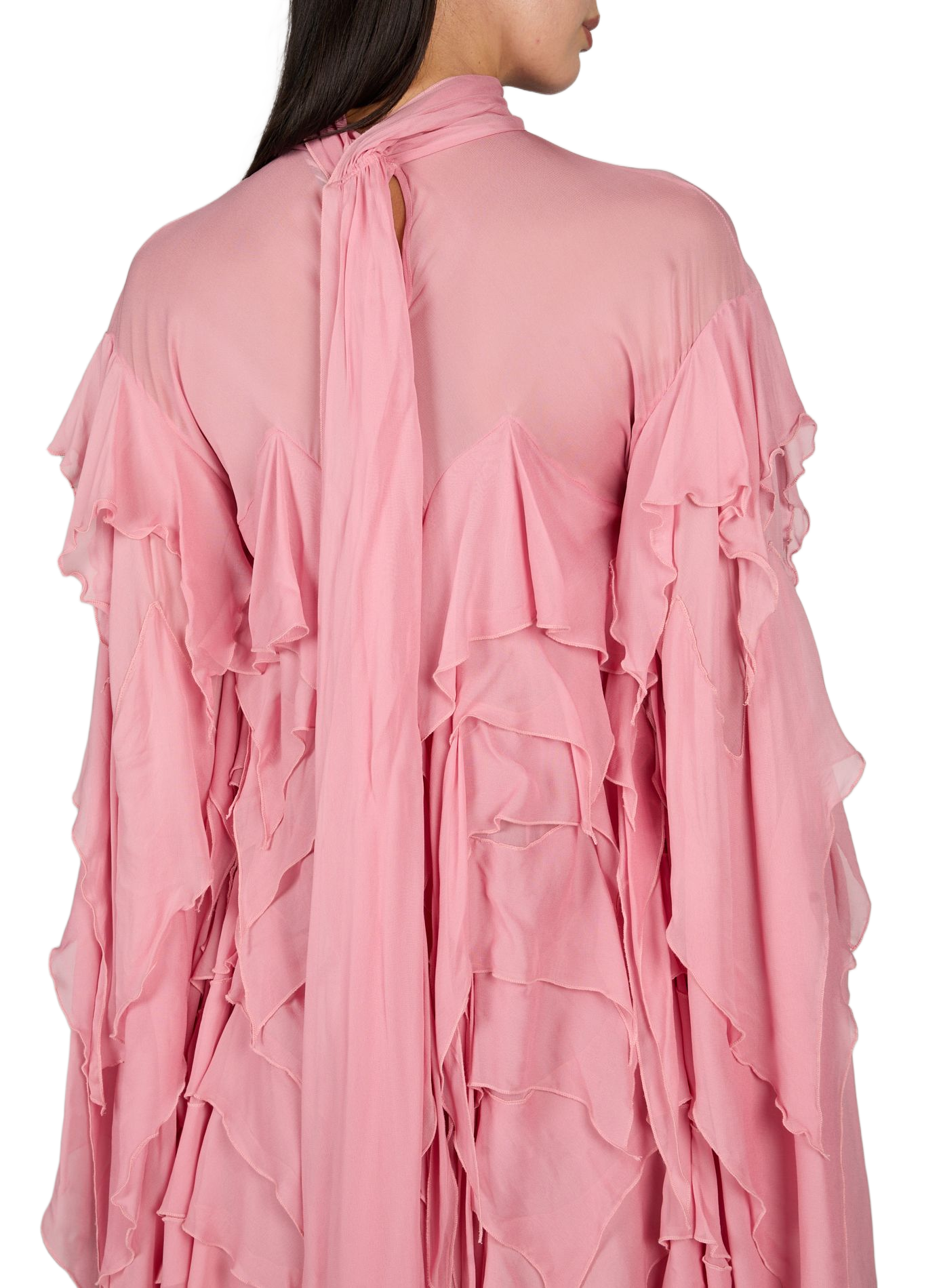 Blouse with ruffles and high neck BLUMARINE Pink