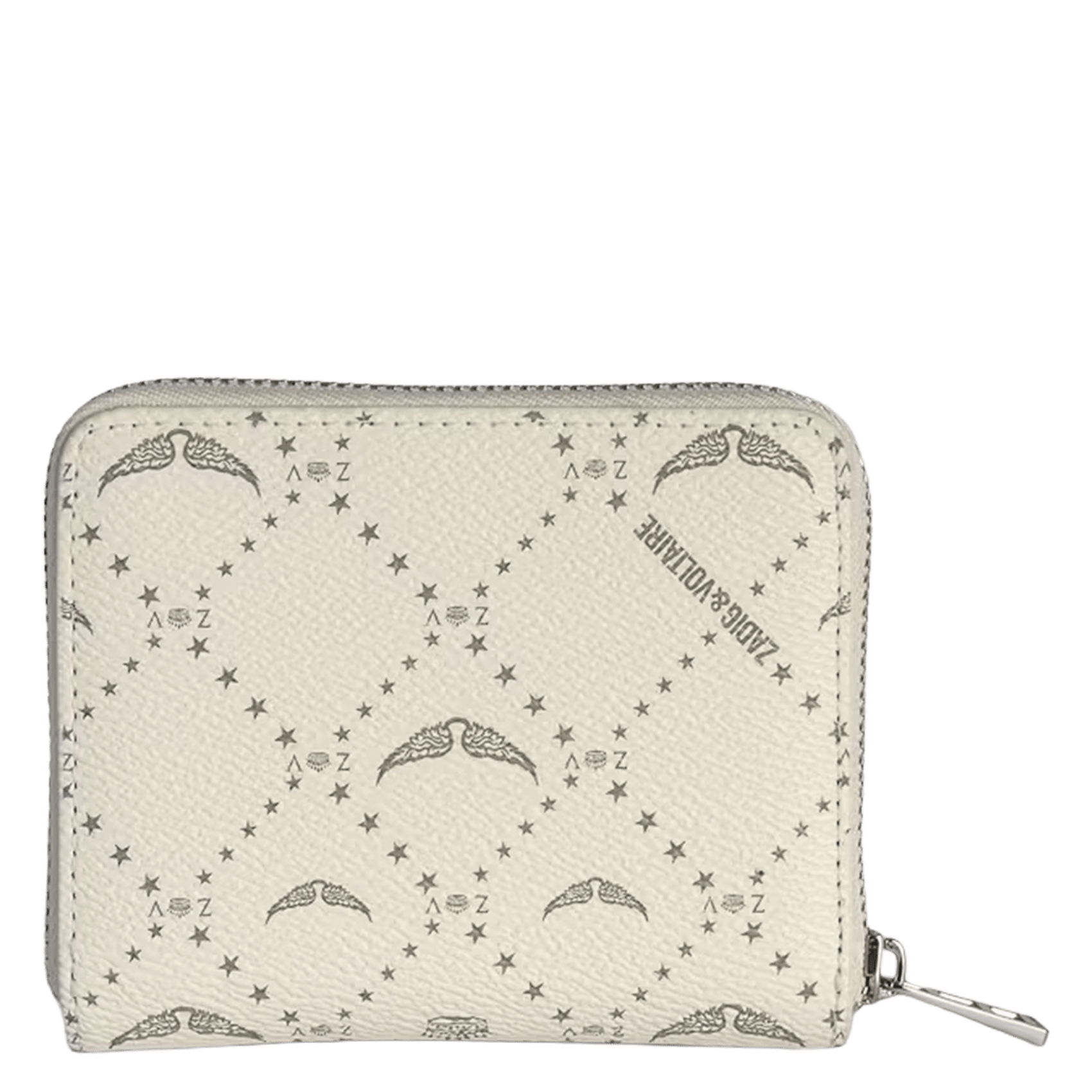 Mini ZV embossed shiny leather wallet ZADIG&VOLTAIRE White