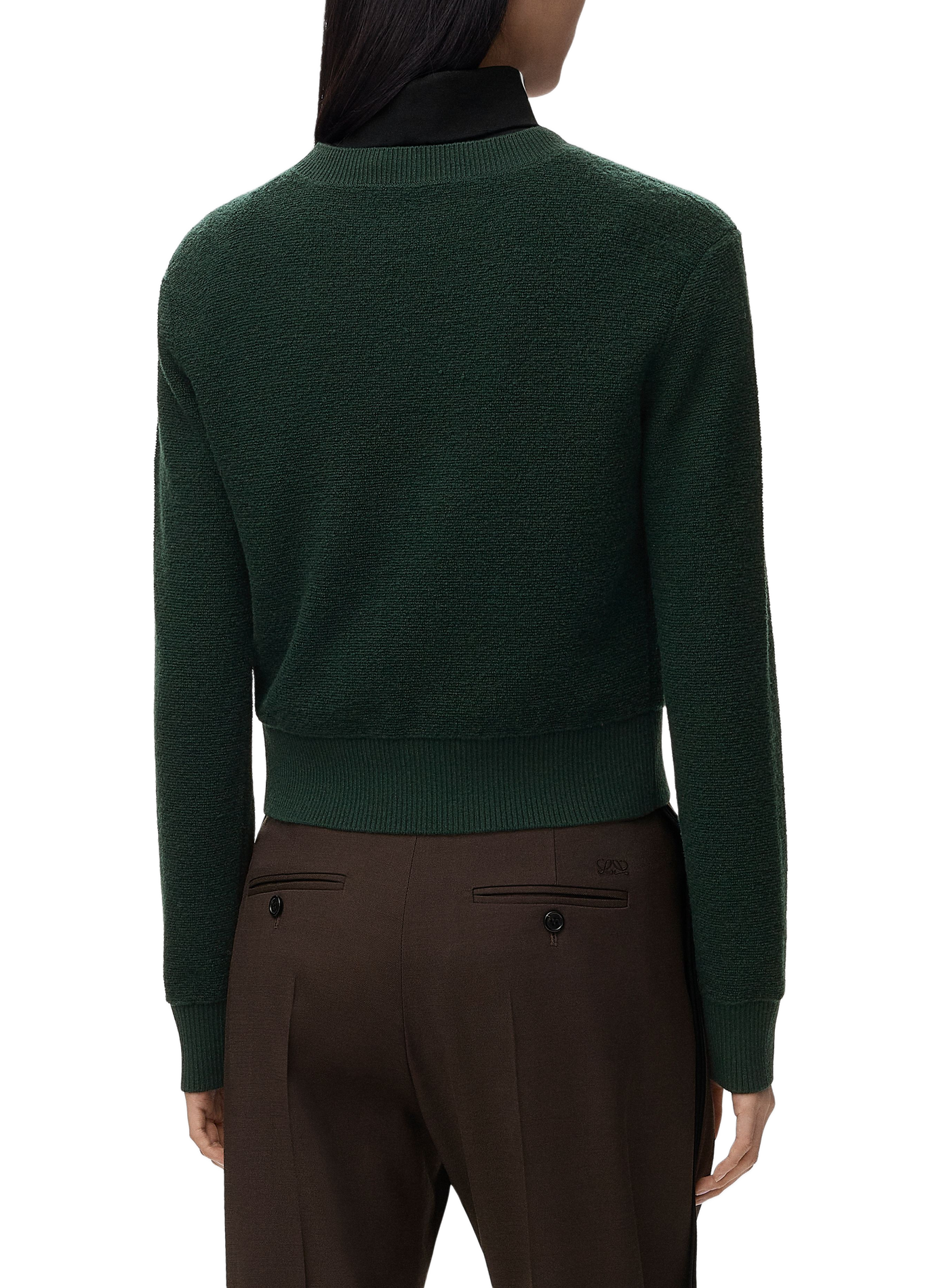 Straight wool embroidered sweater LOEWE Green