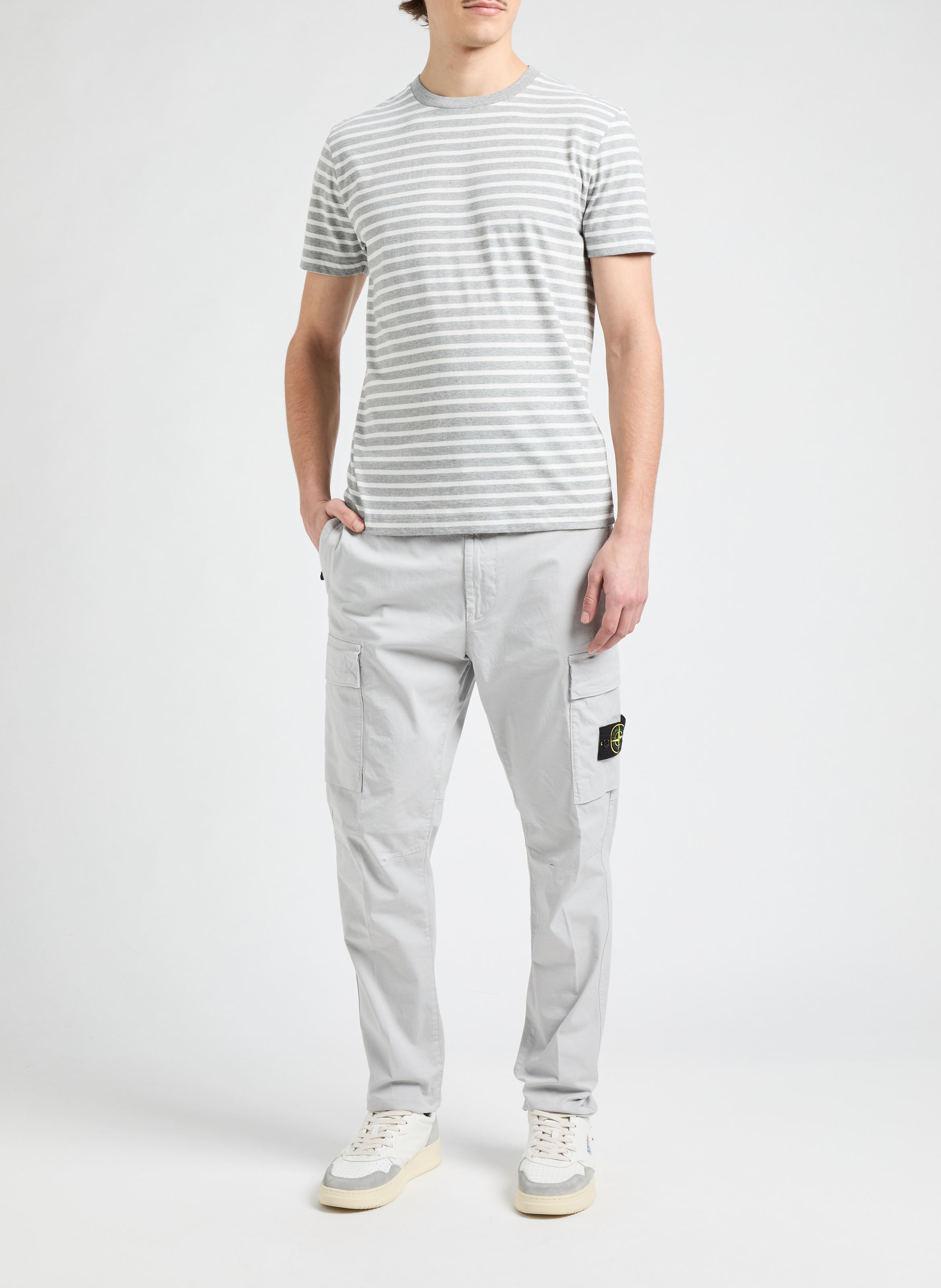 T-shirt à rayures AU PRINTEMPS PARIS Gris