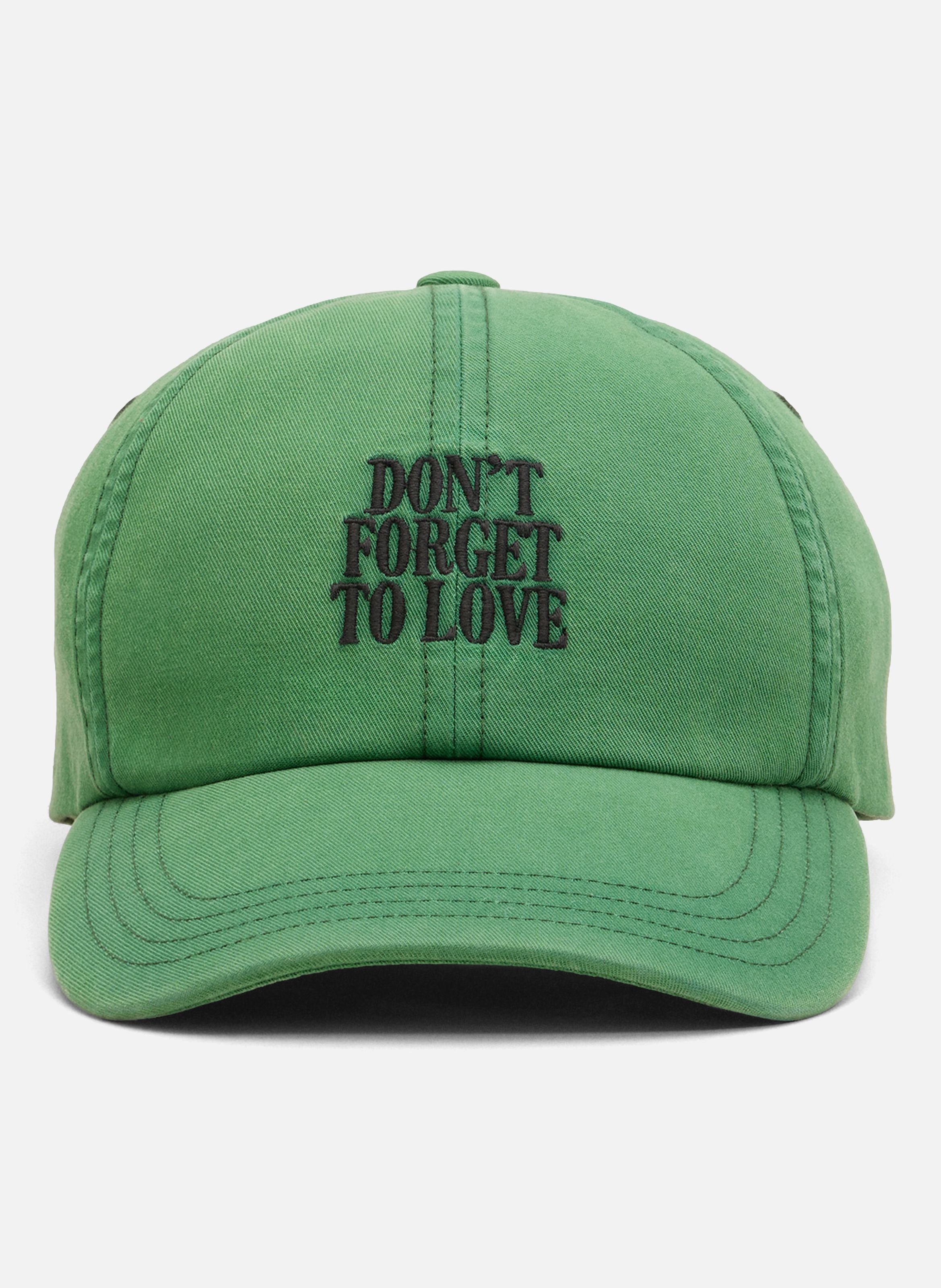 Casquette unisexe en coton "don't forget to love" AMI PARIS Vert
