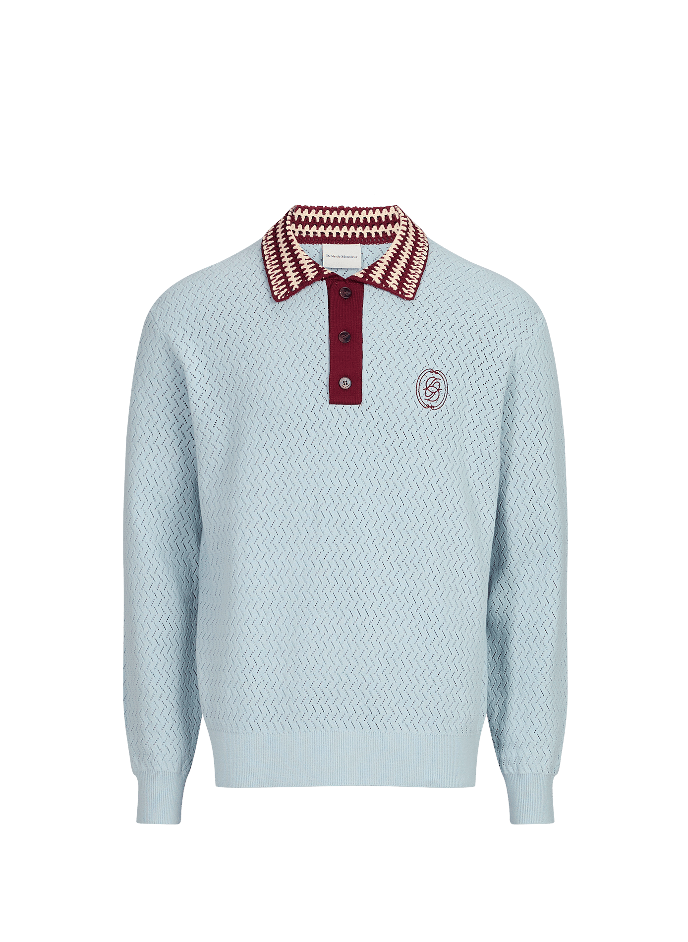 Straight cotton knit polo DROLE DE MONSIEUR Blue