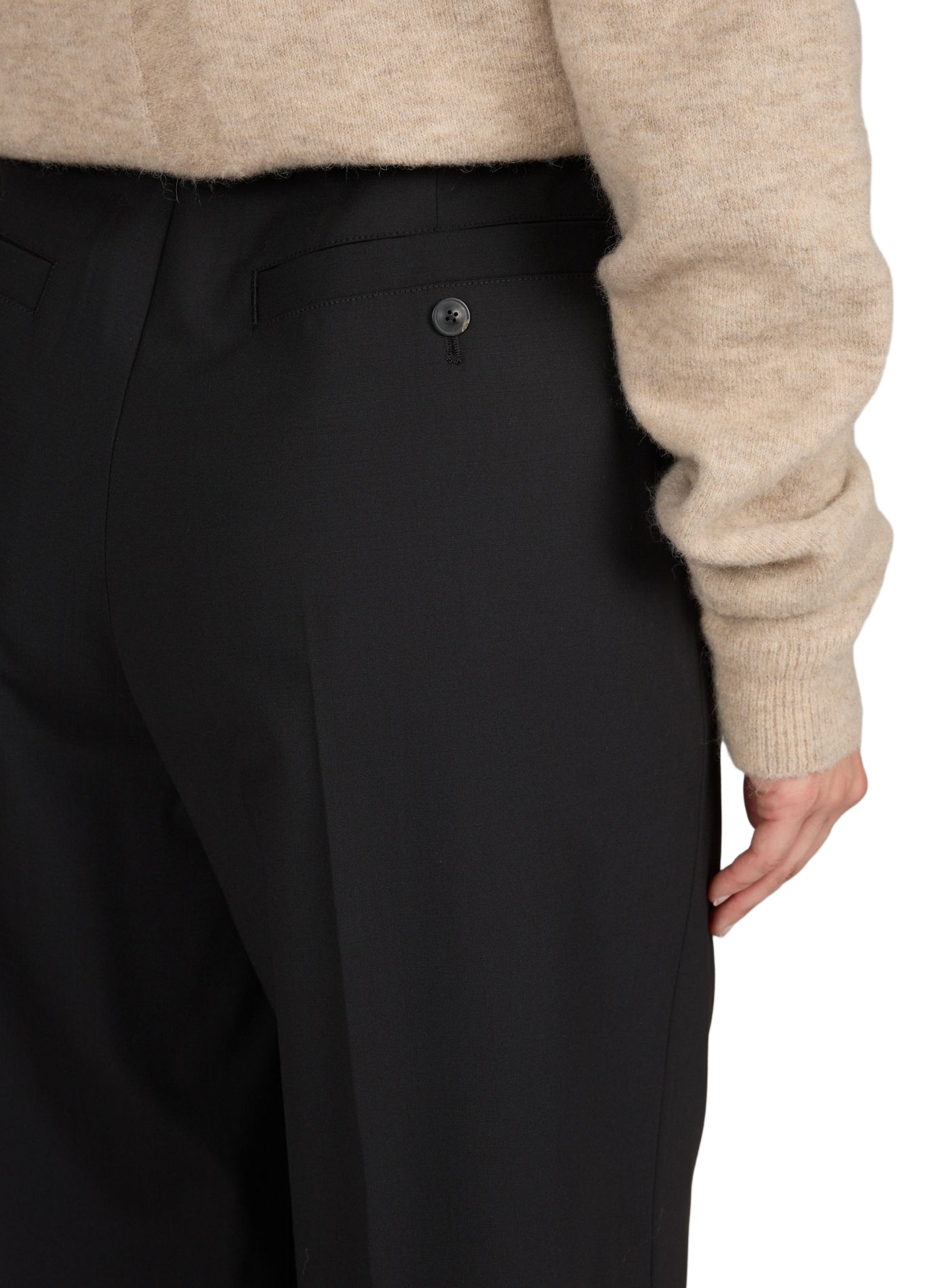 Pantalon évasé en laine vierge RICK OWENS Noir