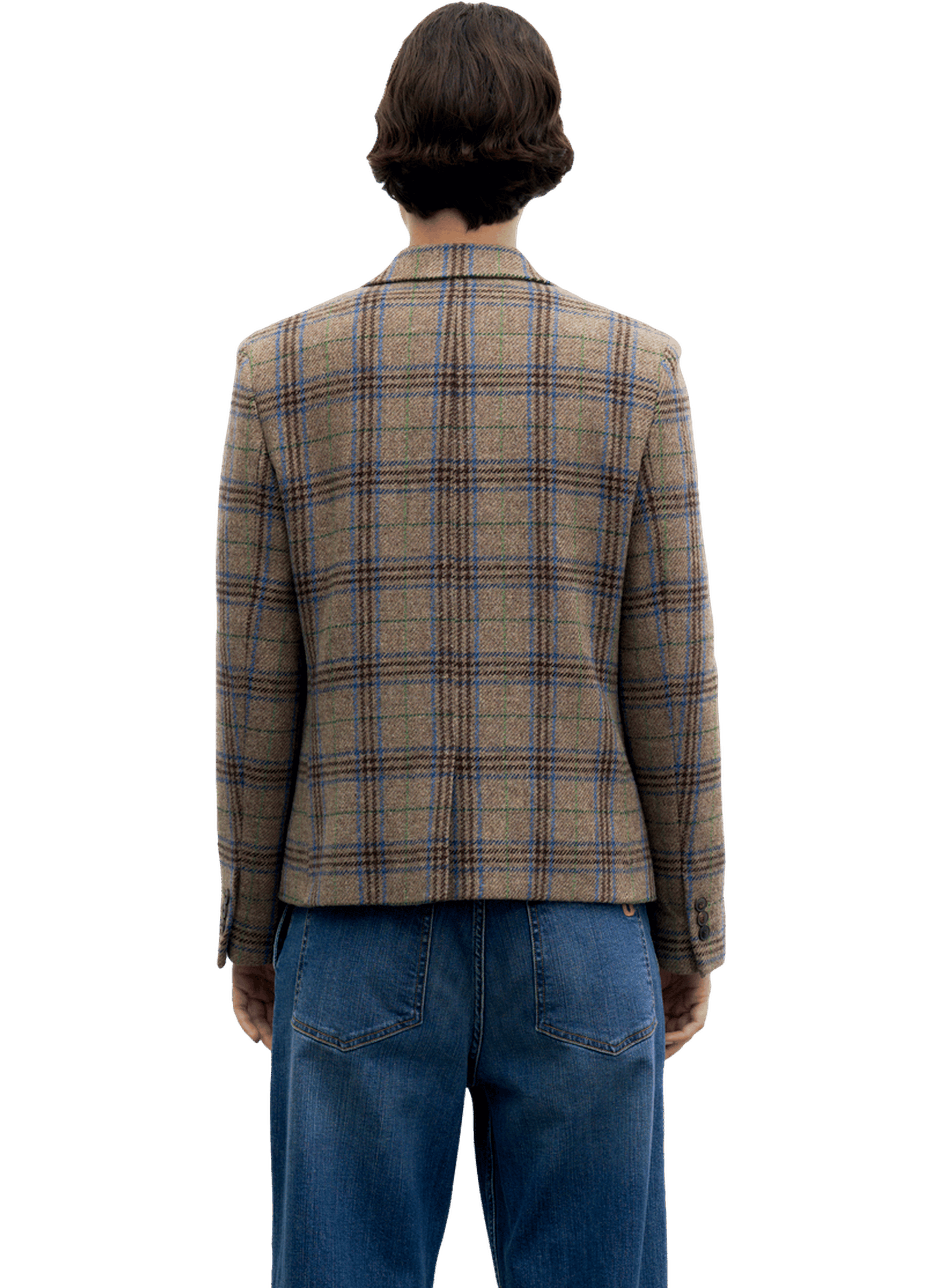 Veste à carreaux en laine vierge - juliane GERARD DAREL Marron