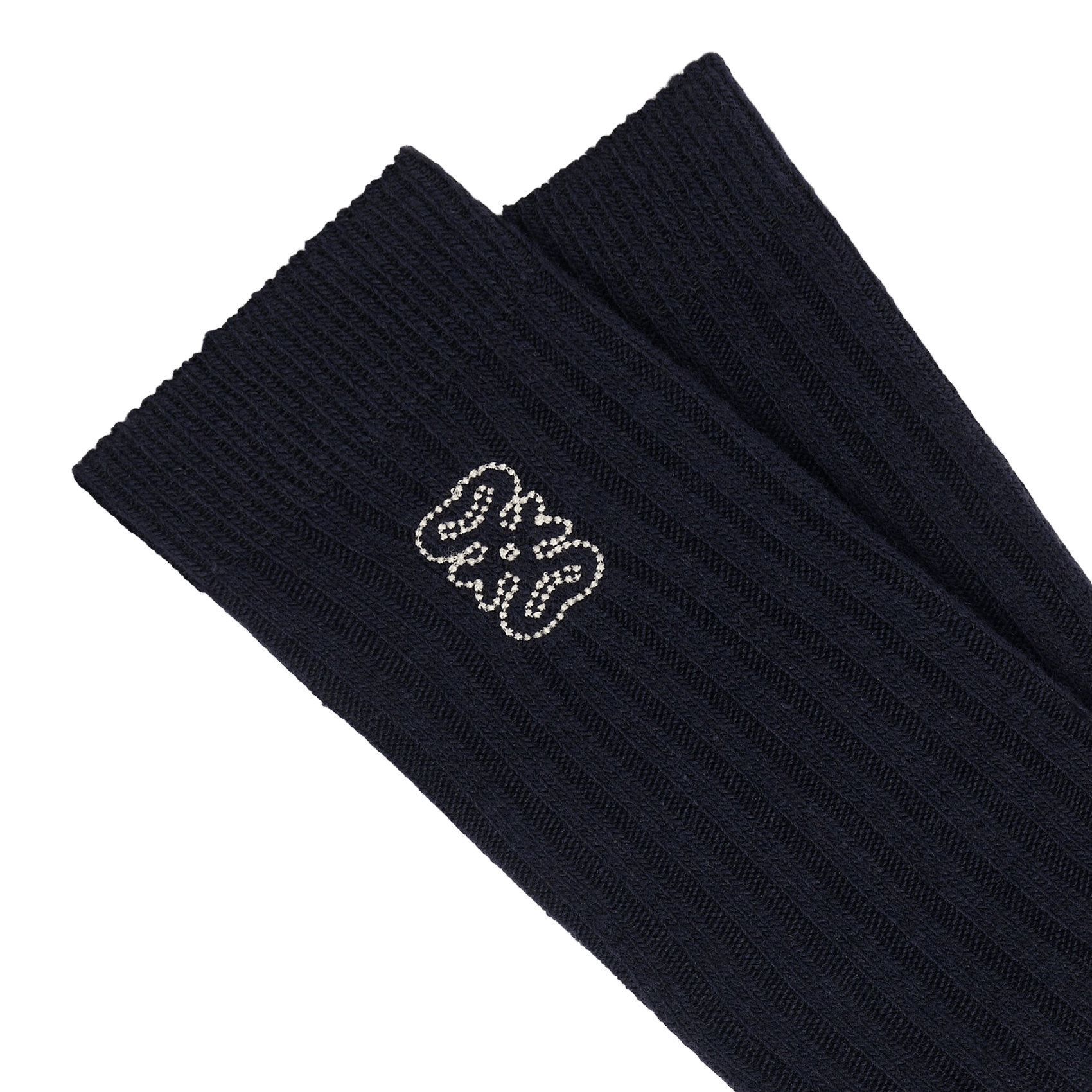 Chaussettes hautes côtelées à logo SANDRO Bleu