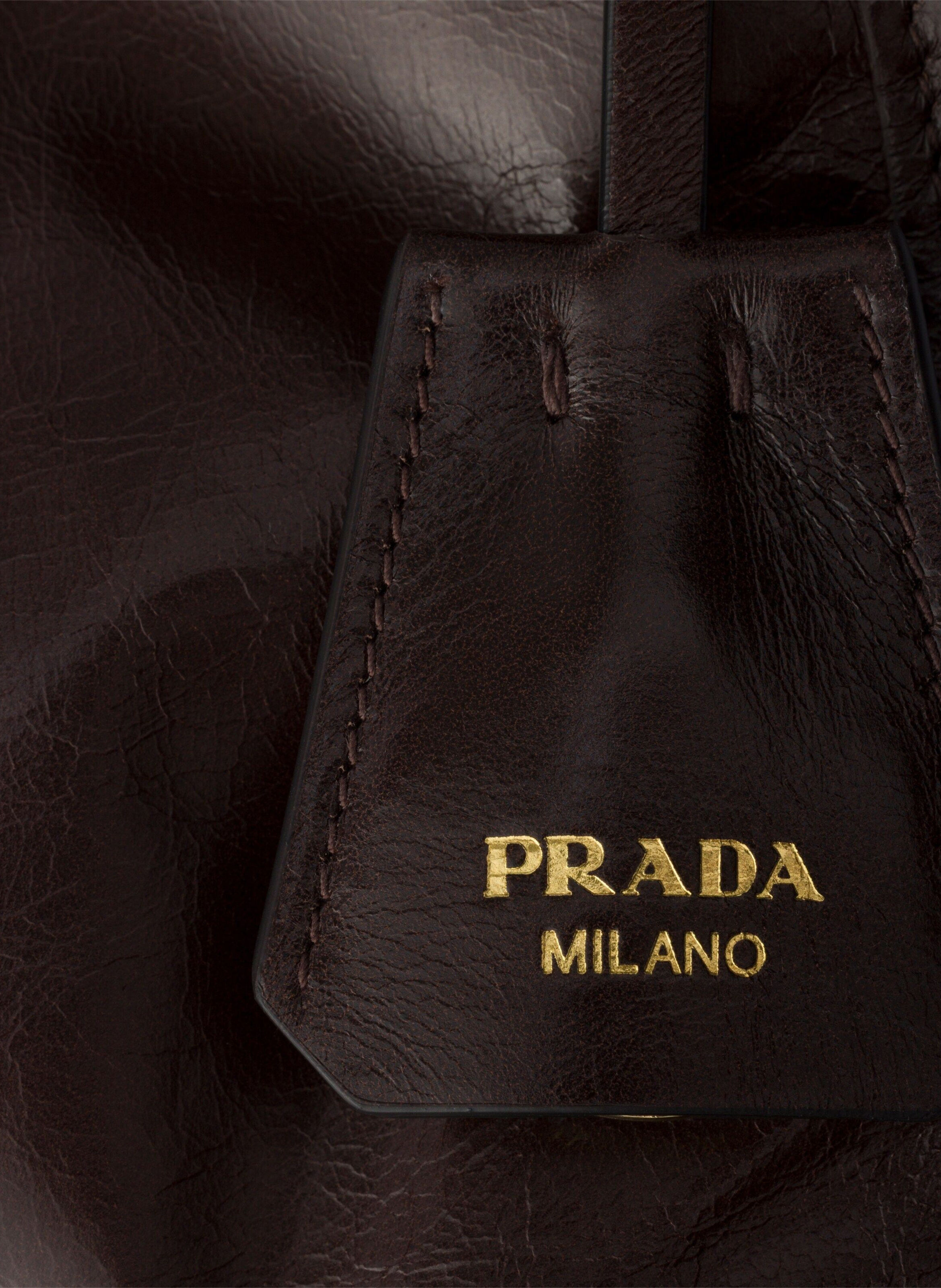 Mini sac porté épaule prada bonnie en cuir PRADA Marron