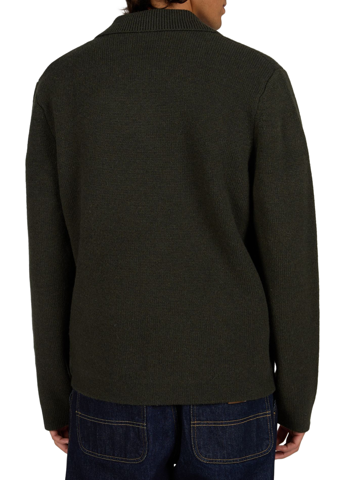Straight wool button-up cardigan LES DEUX Green