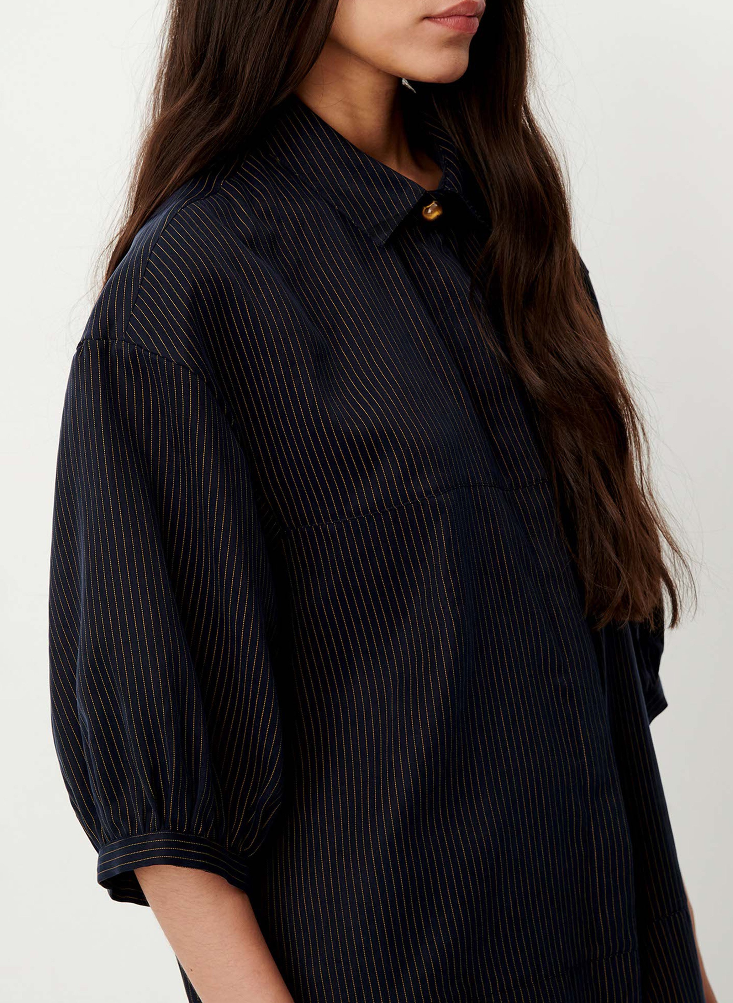Robe courte droite col classique rayée courtney SESSUN Bleu