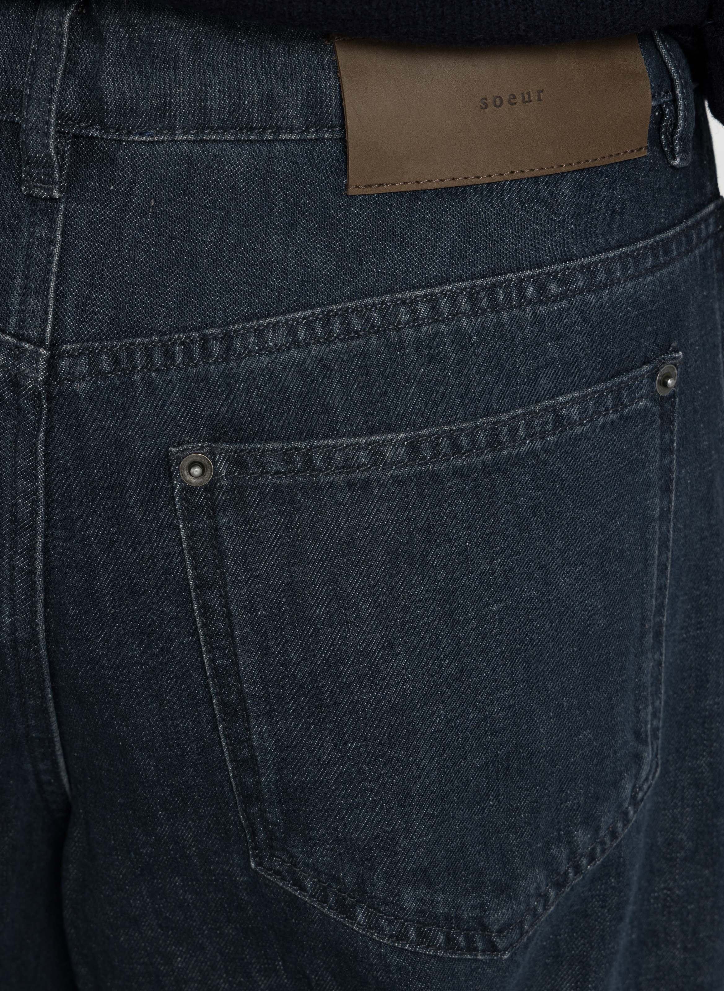Jean large en coton recyclé mélangé gaspard SOEUR Bleu