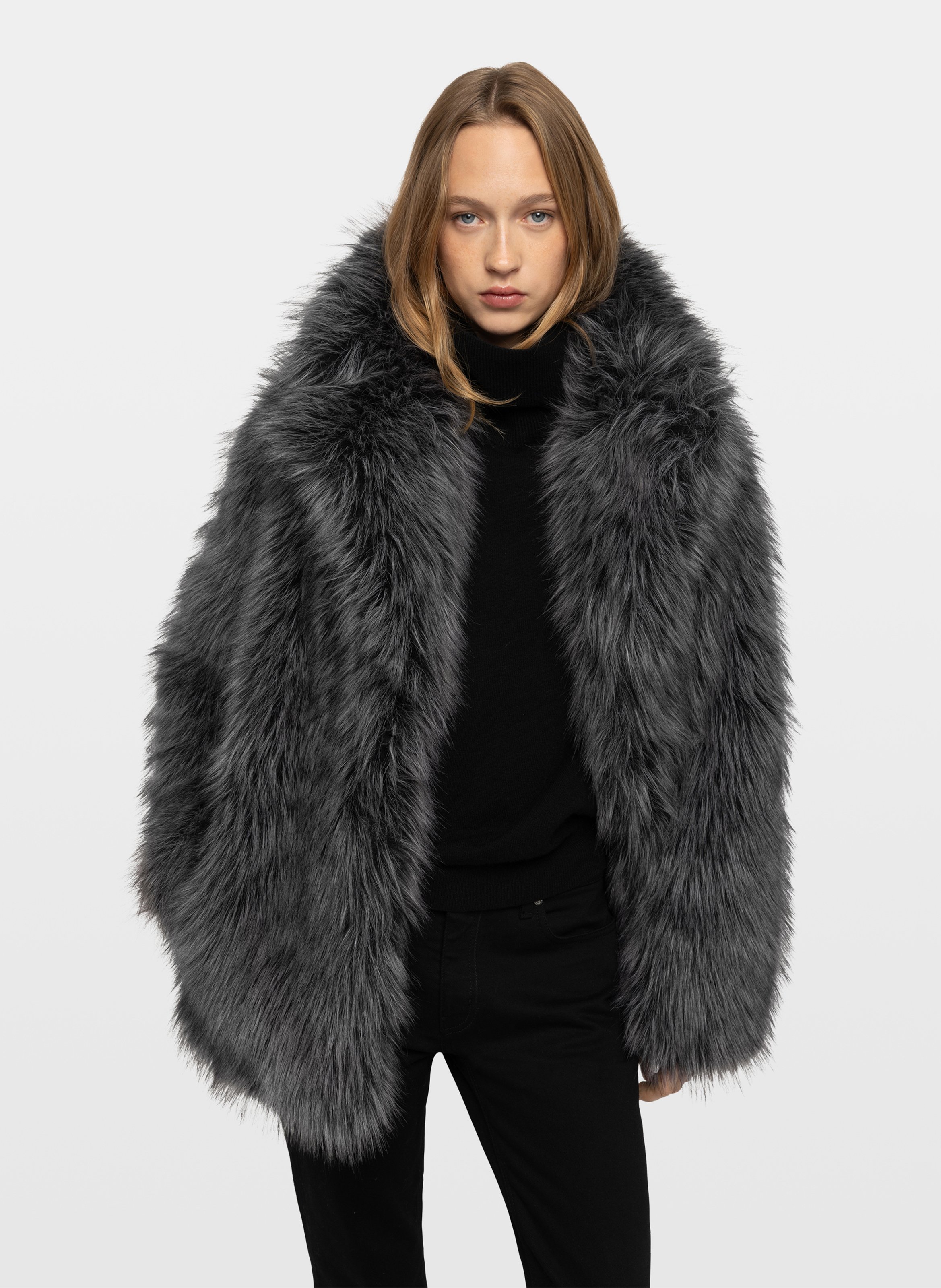 Manteau ample effet fourrure ZADIG&VOLTAIRE Gris