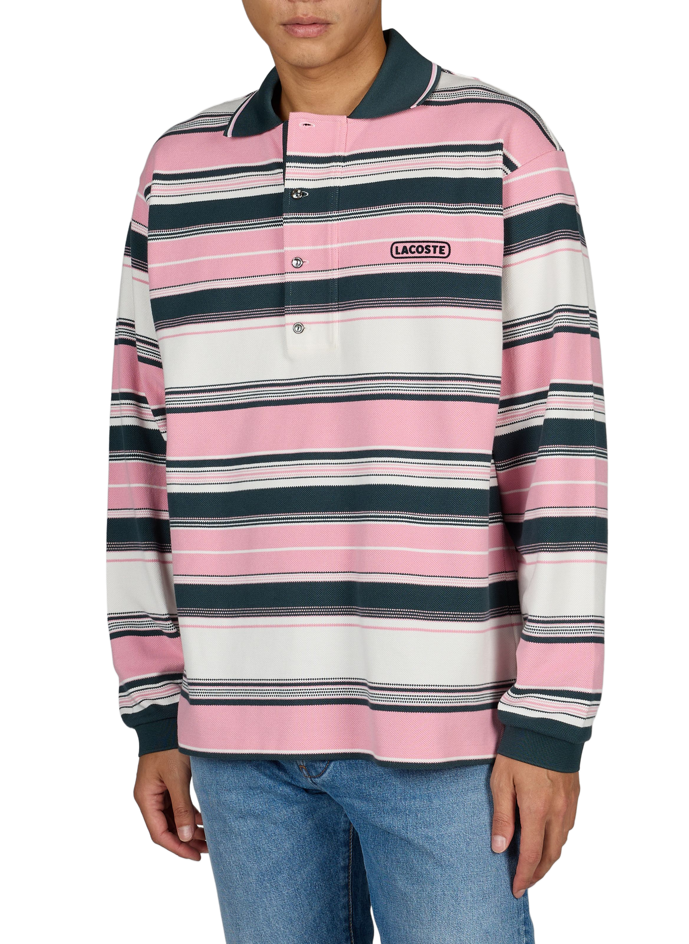 Striped straight fit Oziris polo in cotton. LACOSTE Multicolour