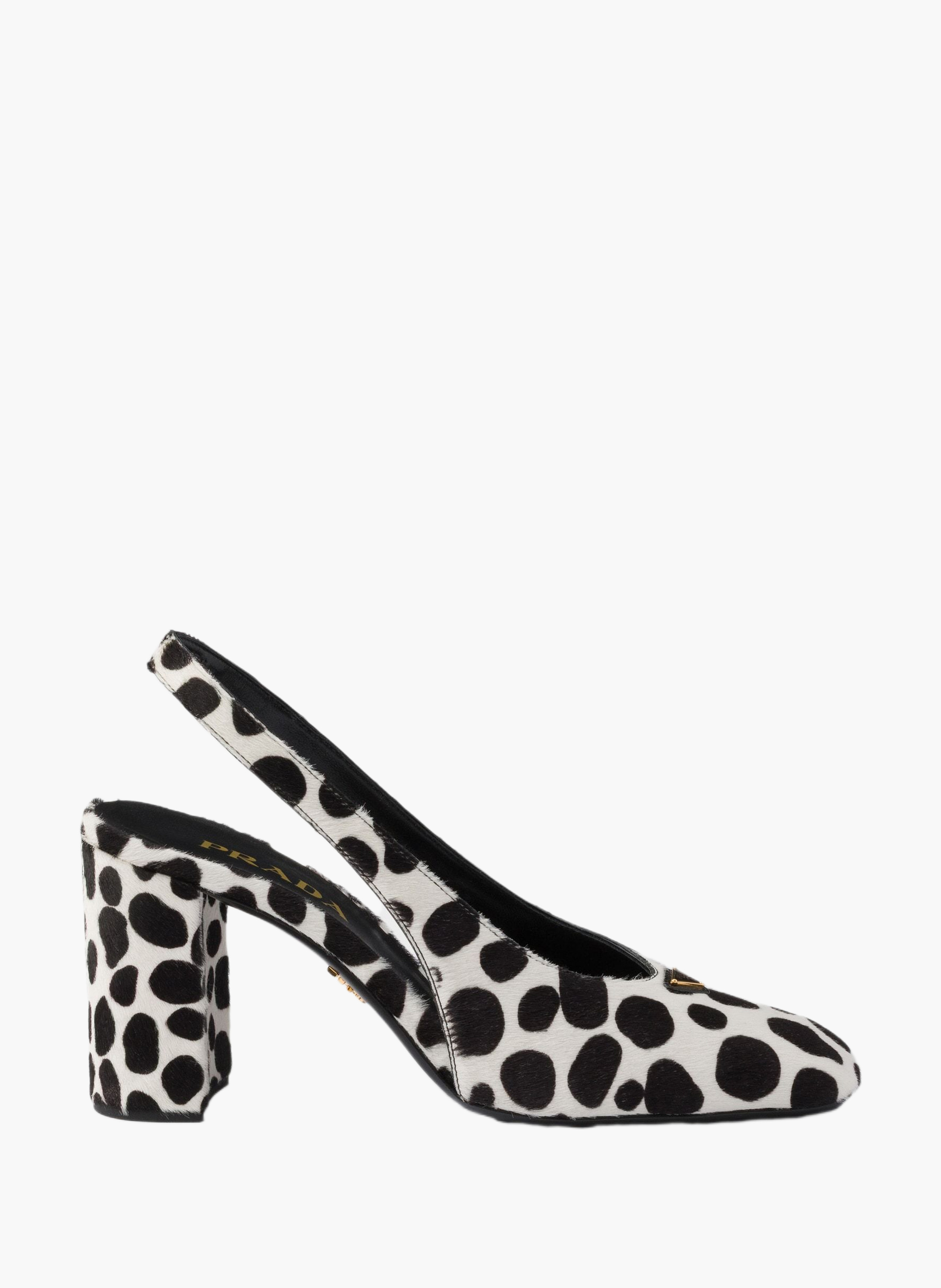Escarpins à bride arrière en cuir de veau imprimé PRADA Blanc
