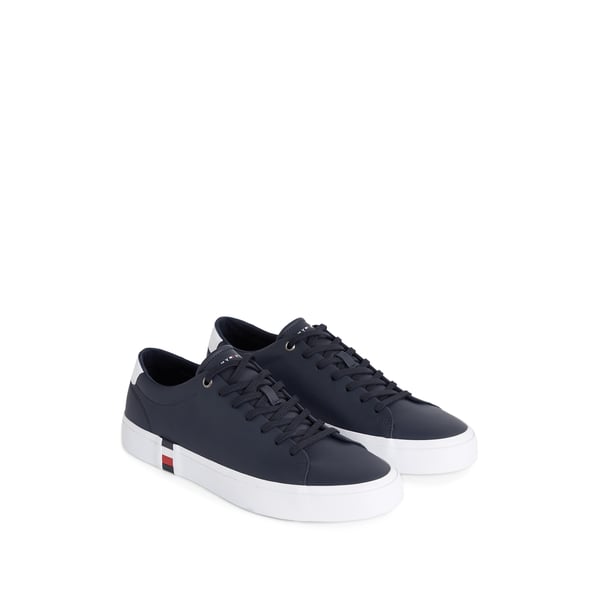 Baskets basses en cuir mélangé