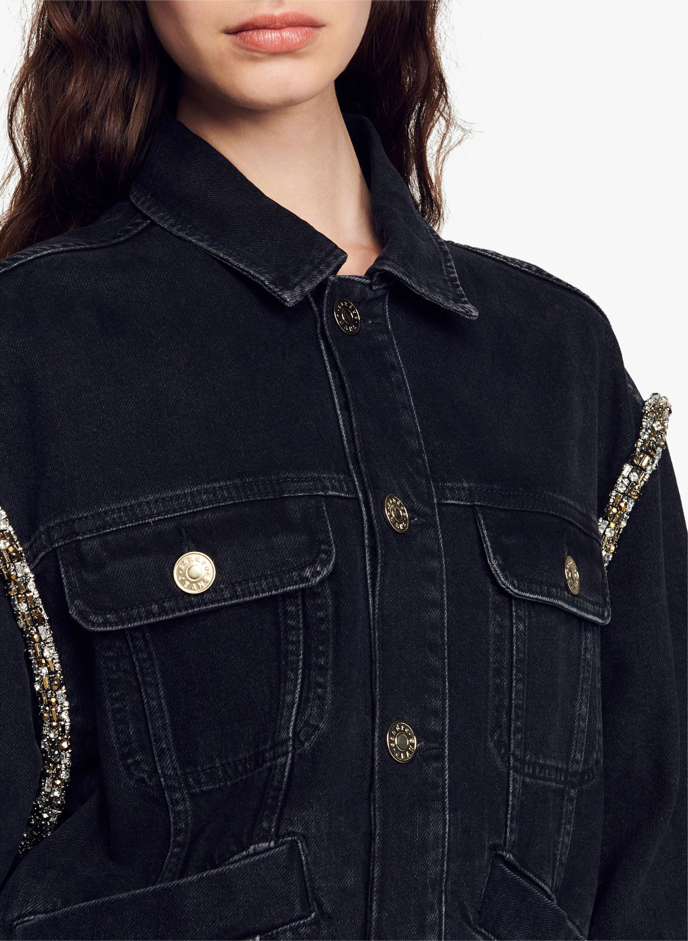 Veste en best sale jean sandro femme