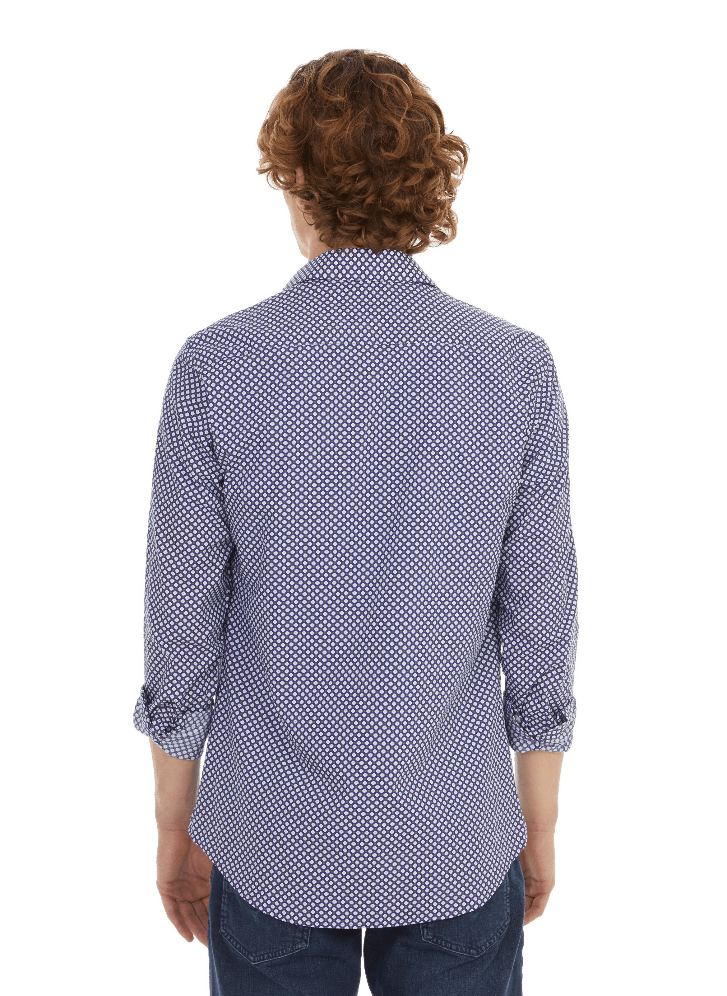 Chemise imprimée en coton Bleu