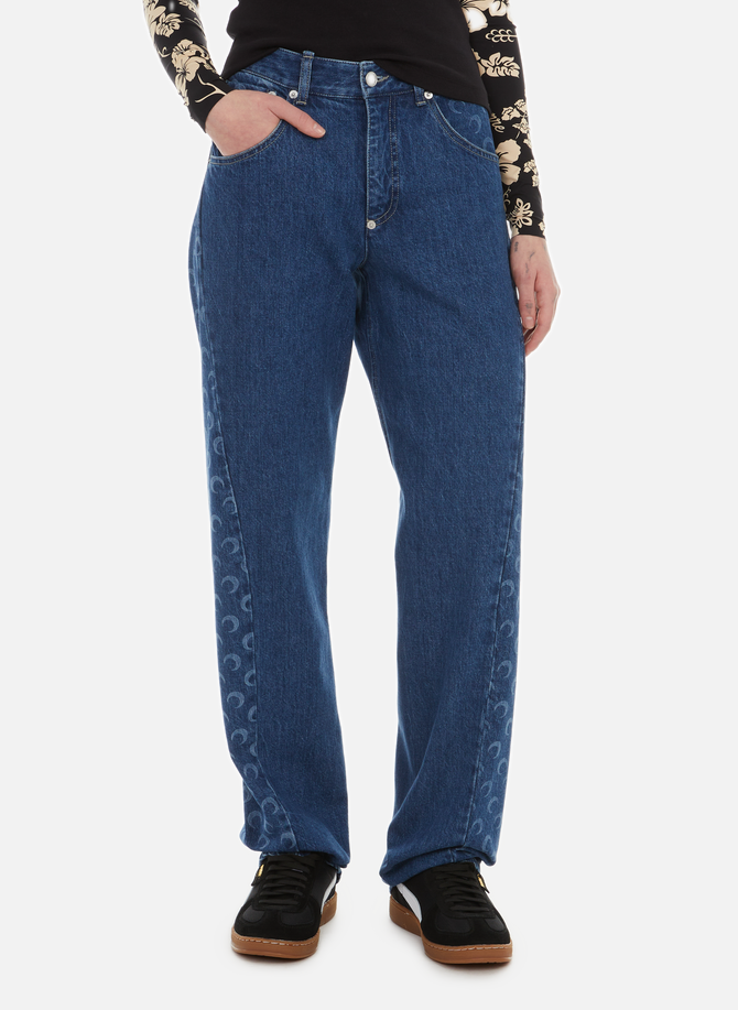 Straight jeans with MARINE SERRE pattern