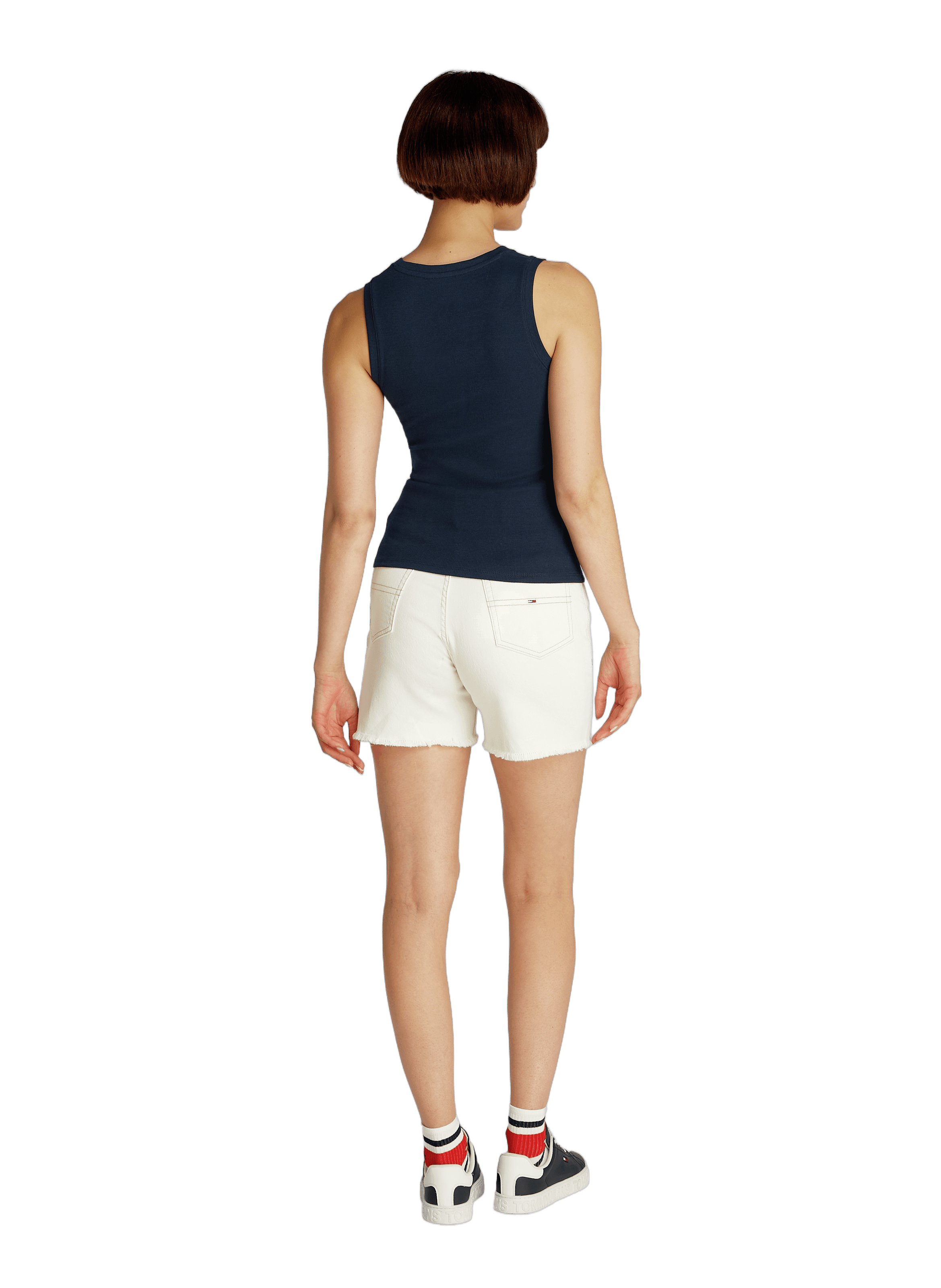 Top côtelé en coton  TOMMY HILFIGER Bleu