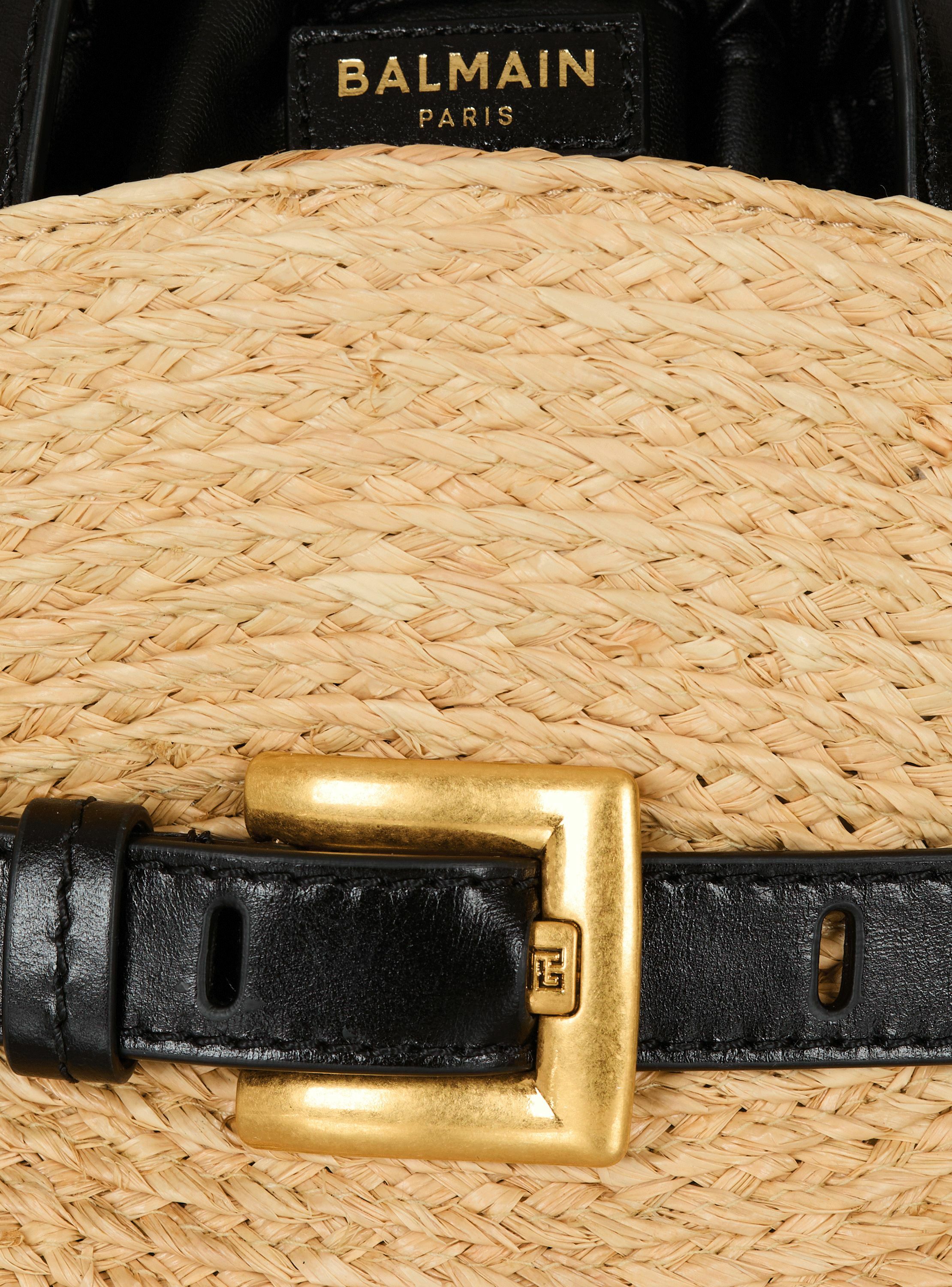 Sac shuffle mini en raphia BALMAIN Marron