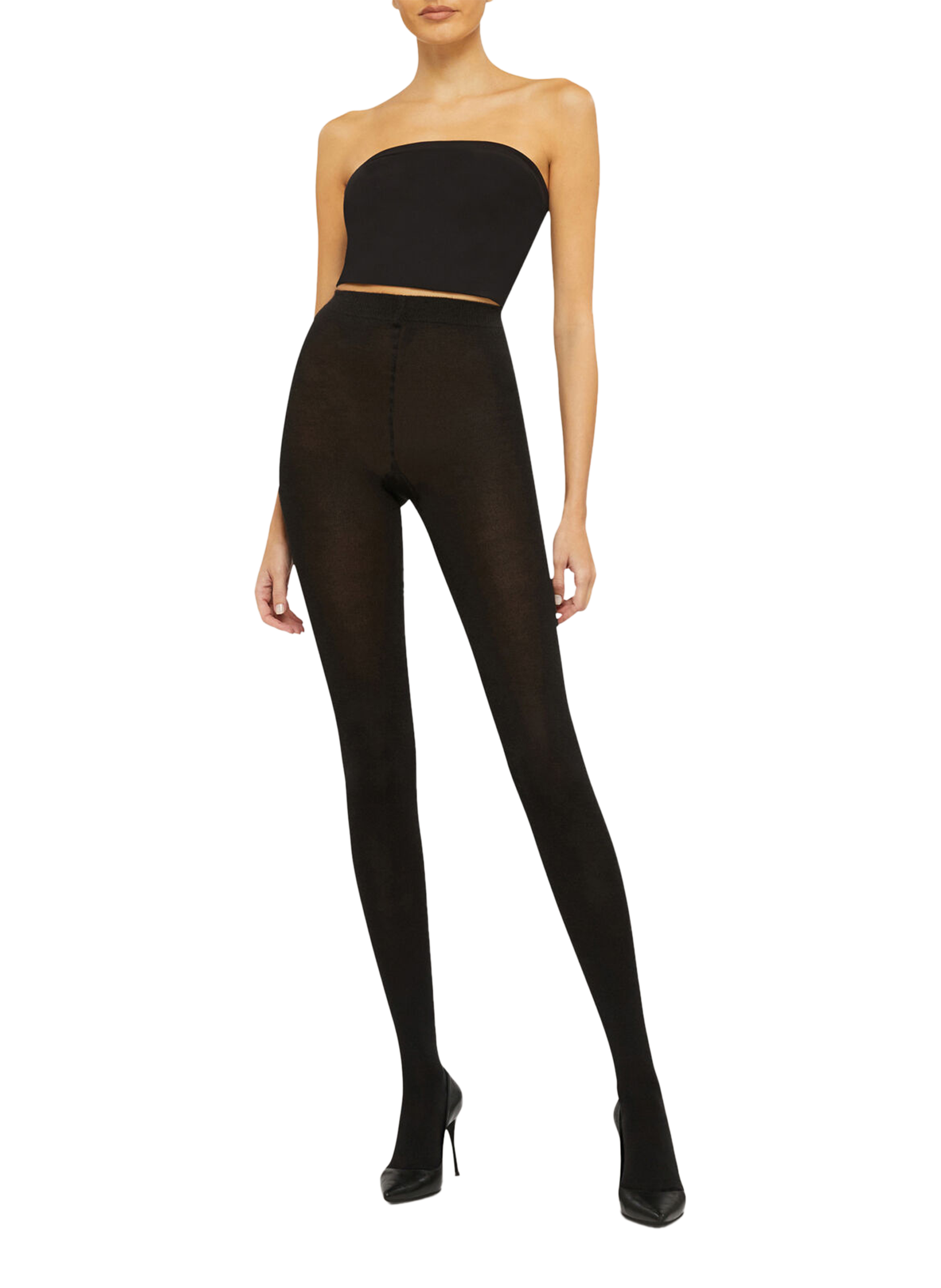 Collants en cachemire et soie WOLFORD Noir