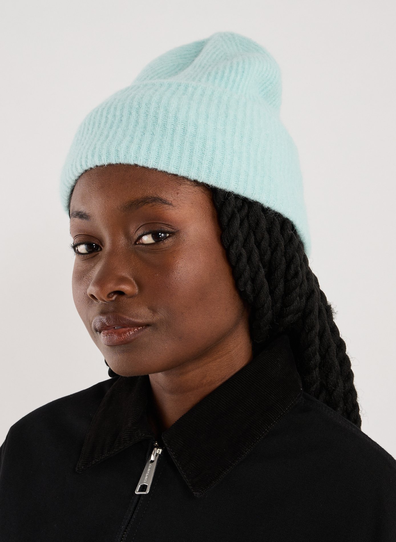 Wool blend knitted hat SAMSOE SAMSOE Blue