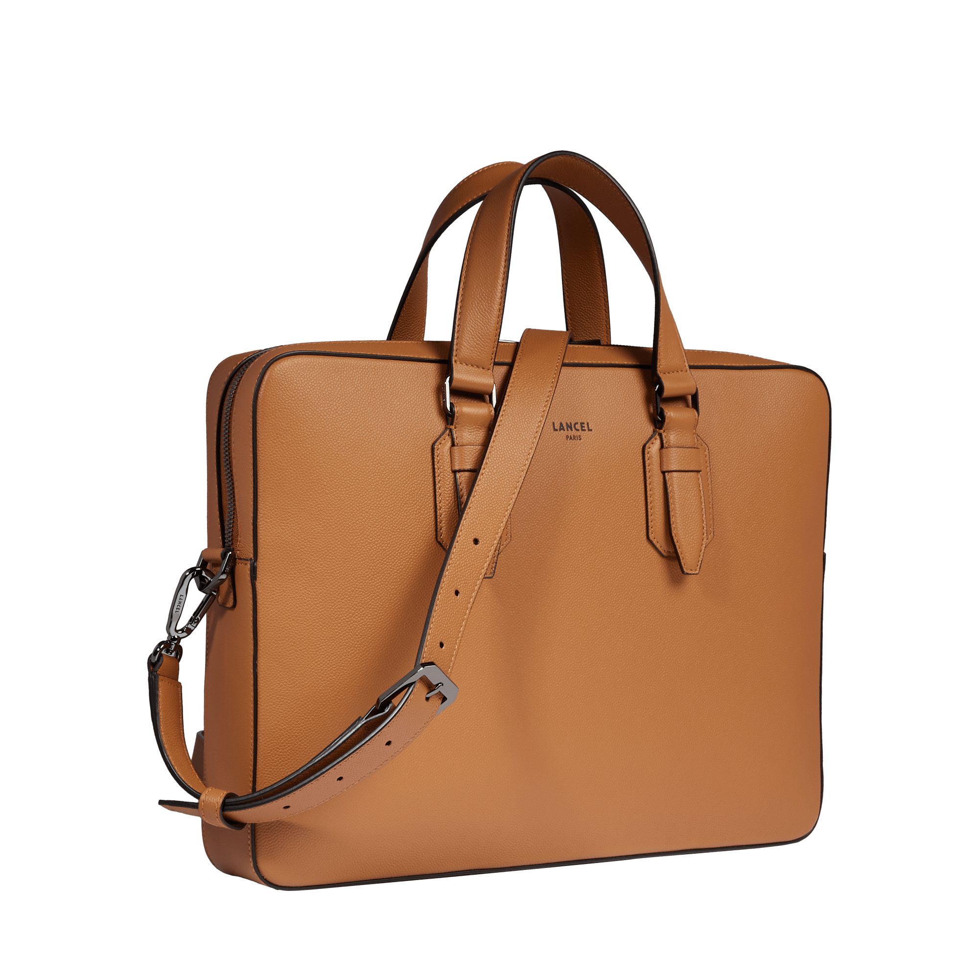 Porte-documents zippé 14" charlie de lancel en cuir LANCEL Marron