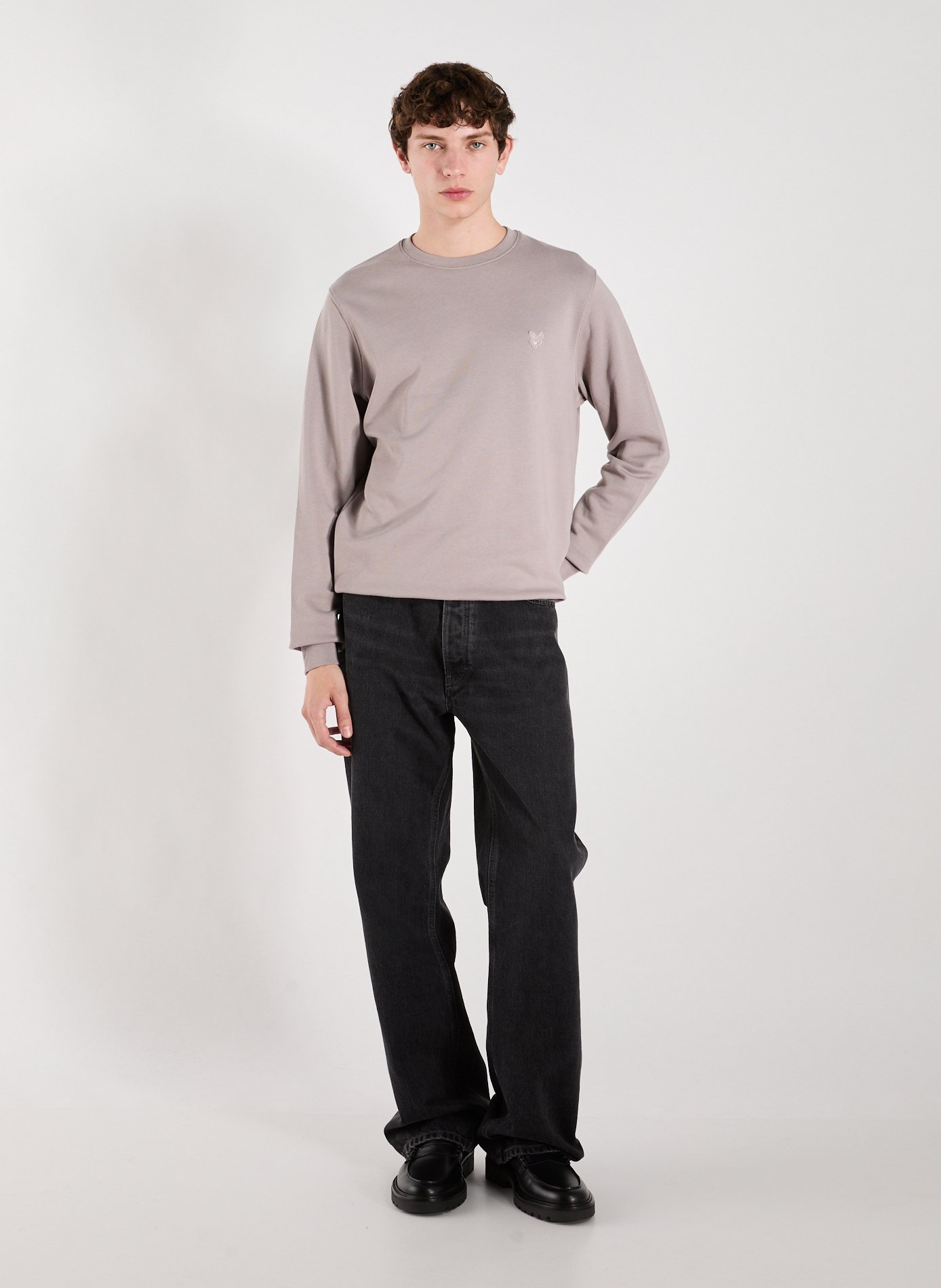 Sweatshirt col rond en coton LYLE & SCOTT Beige