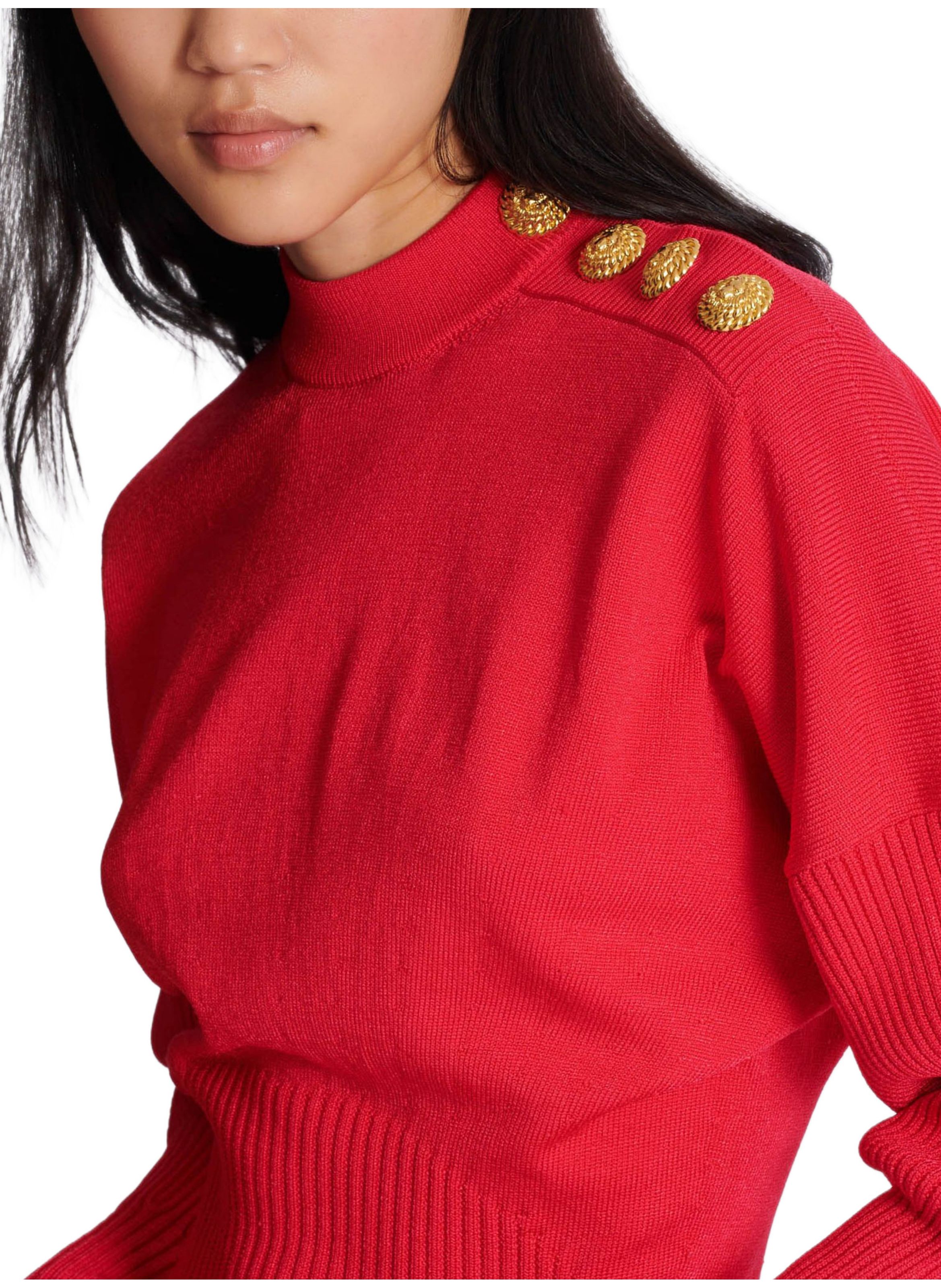 Robe courte en maille évasée BALMAIN Rose