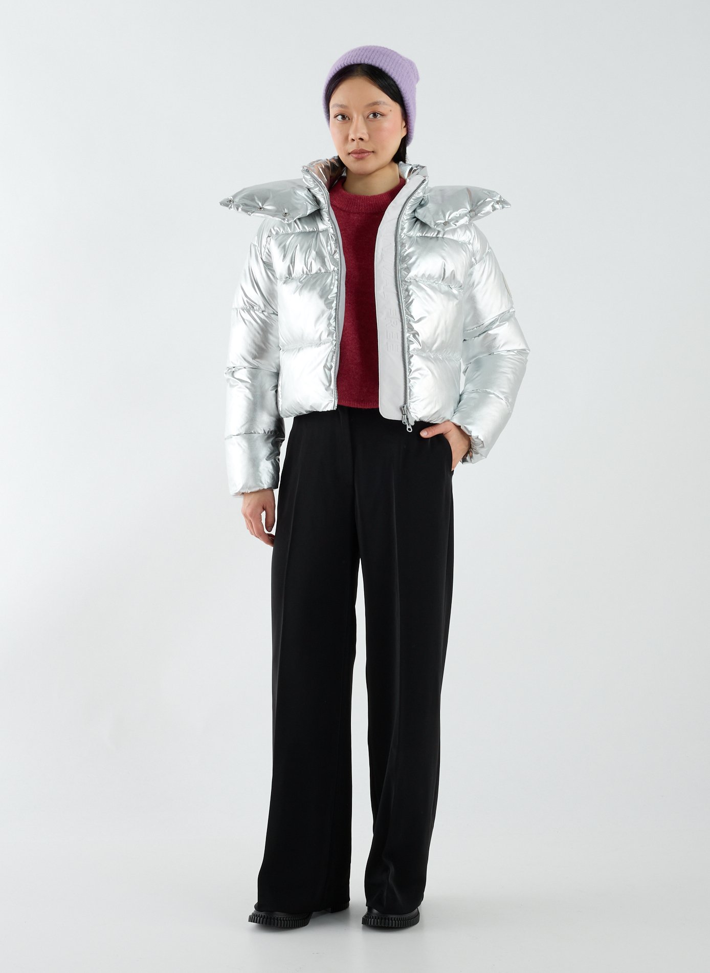 Bonnet côtelé en laine mélangée SAMSOE SAMSOE Violet