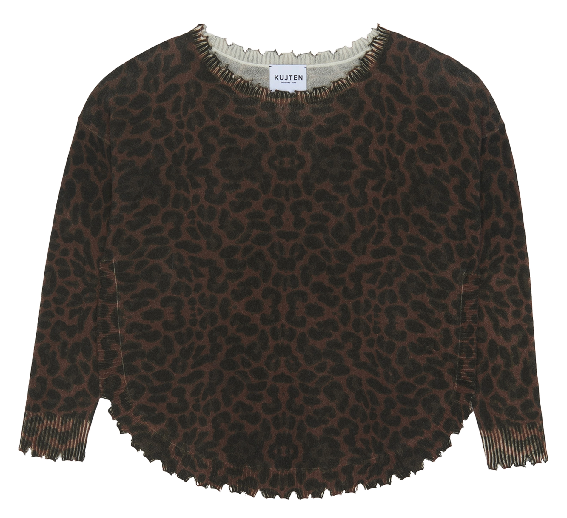 Pull col bateau en cachemire melah KUJTEN Marron