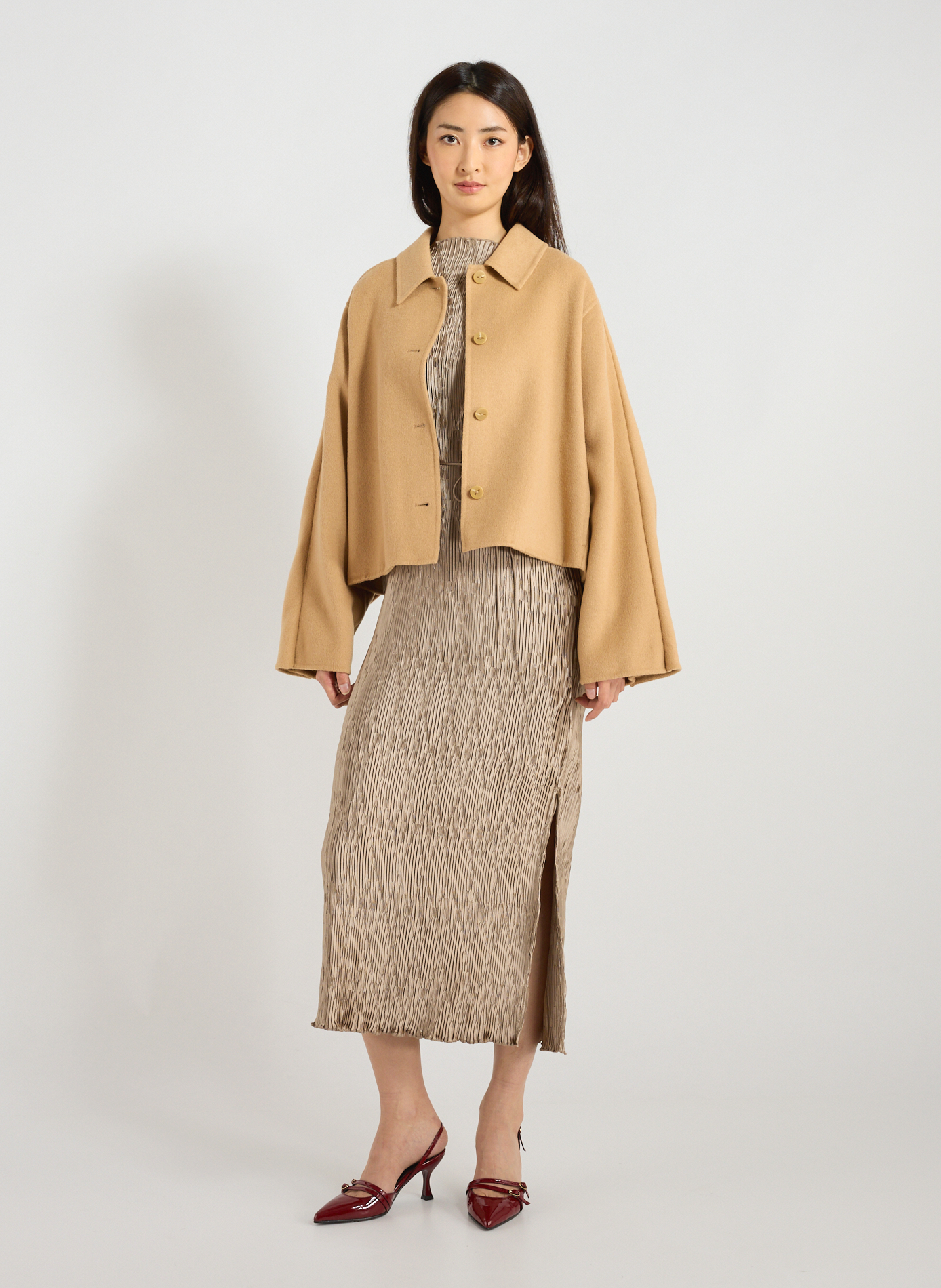 Veste courte à cape ADOLFO DOMINGUEZ Marron