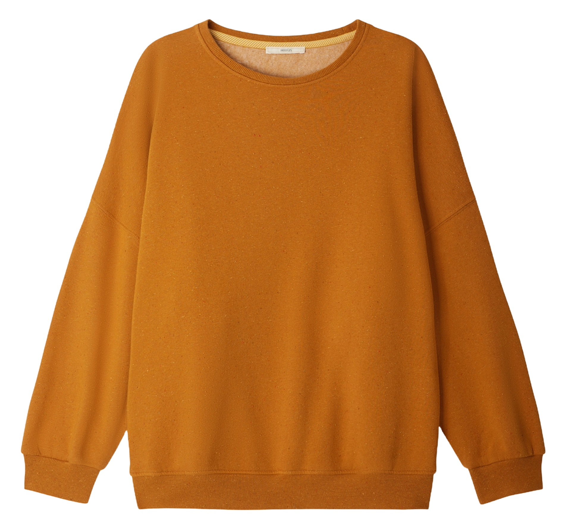 Sweat ample col rond en coton mélangé chebbi SESSUN Orange