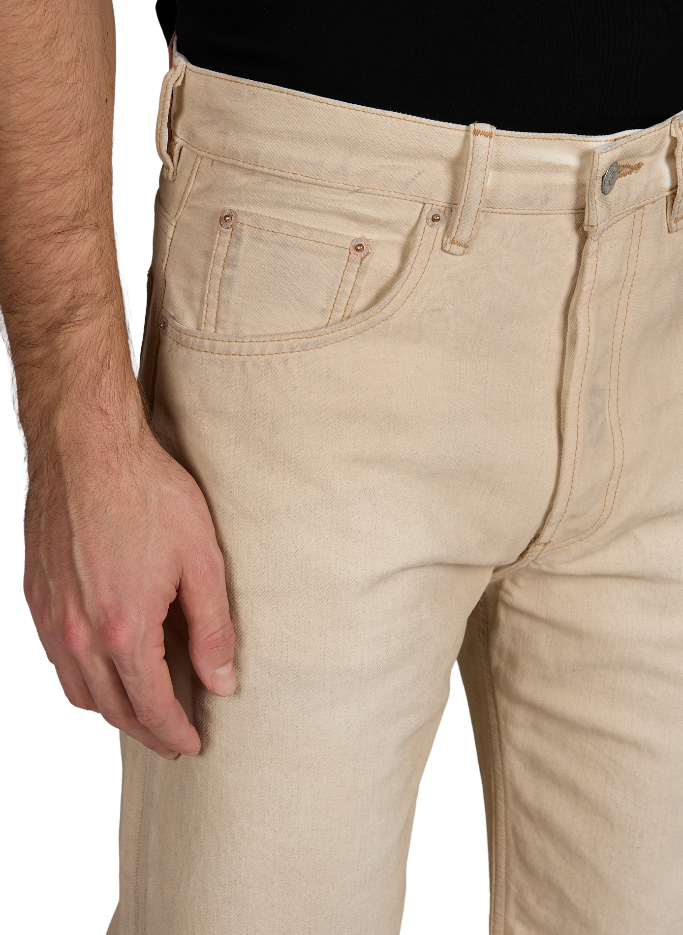 Wide cotton jeans ACNE STUDIOS Beige