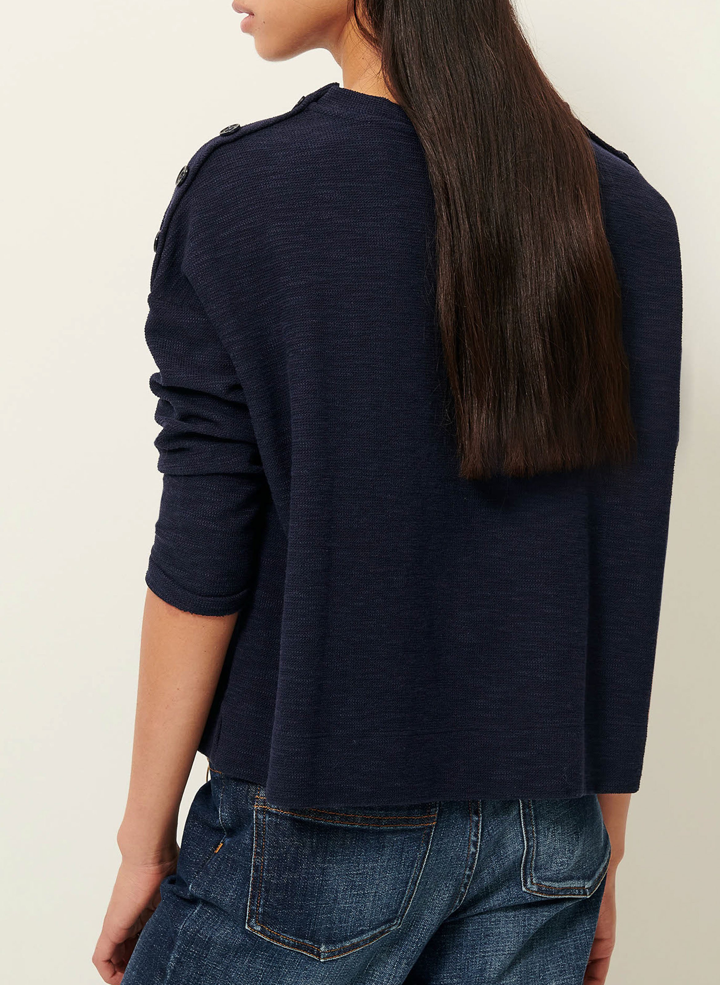 Sweat ample col rond en coton mélangé austin SESSUN Bleu