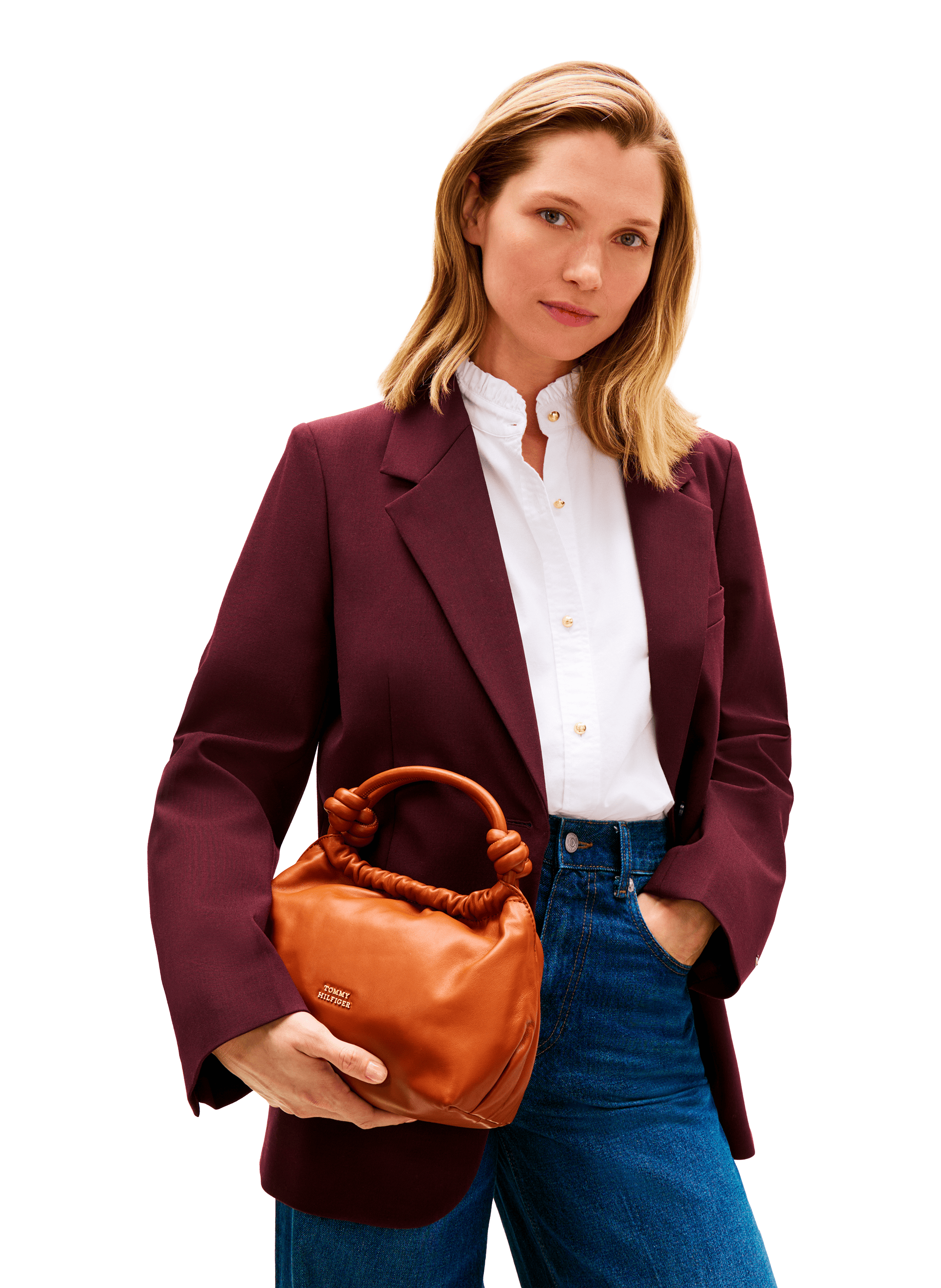 Soft leather shoulder bag TOMMY HILFIGER Brown