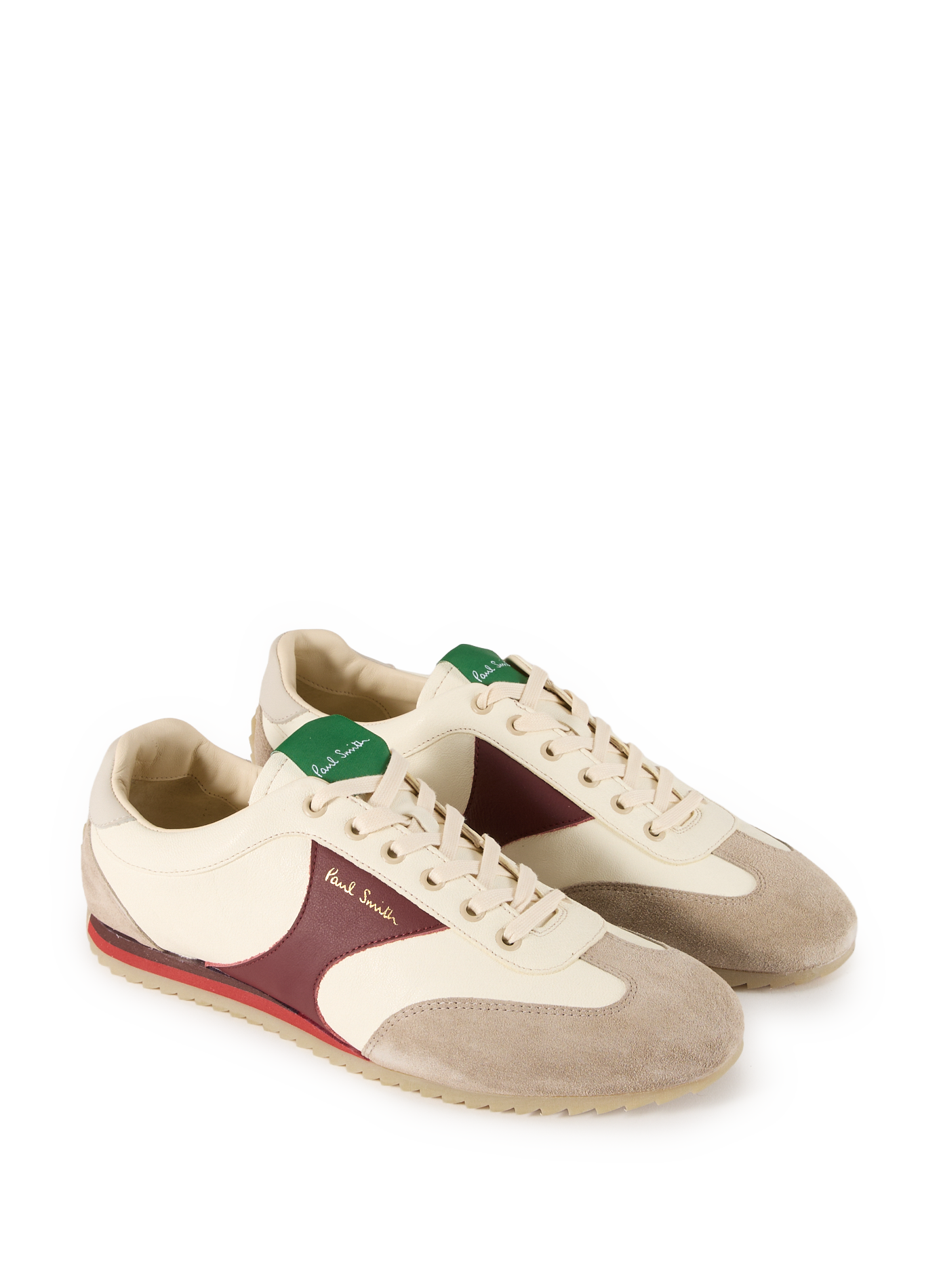 Text translated to English:
Chilly leather wedge sneakers PAUL SMITH White