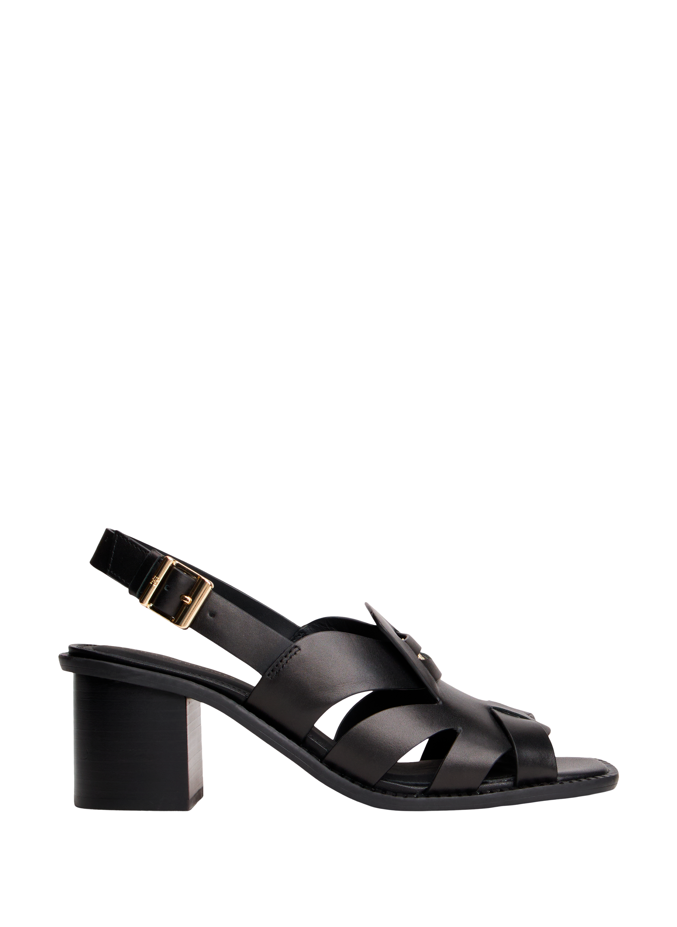 Sandales à talons en cuir TOMMY HILFIGER Noir