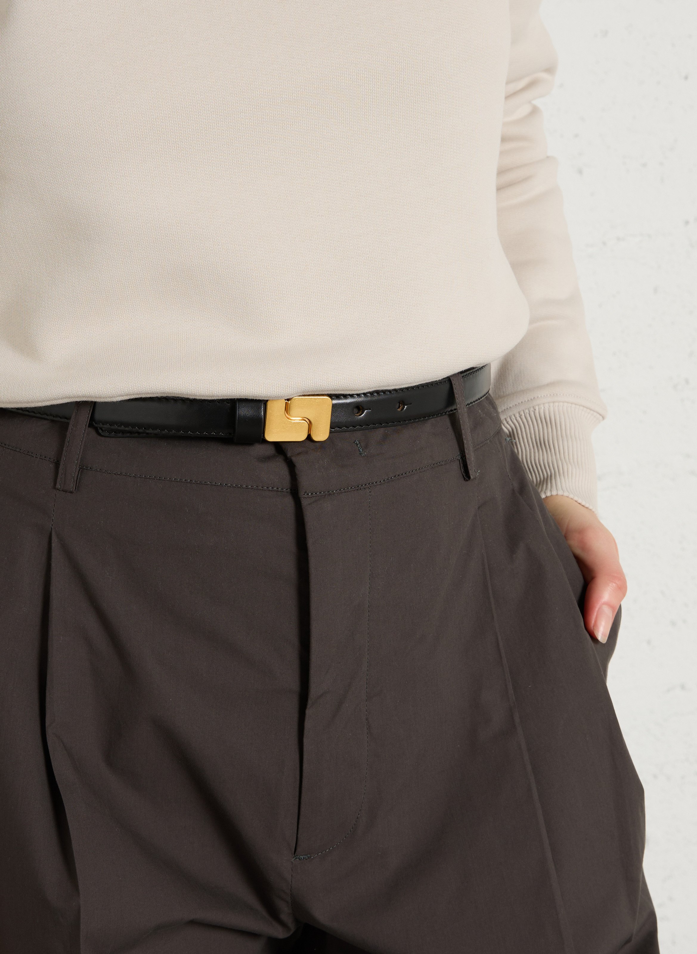 Ceinture en cuir Ninon mini SOEUR Noir