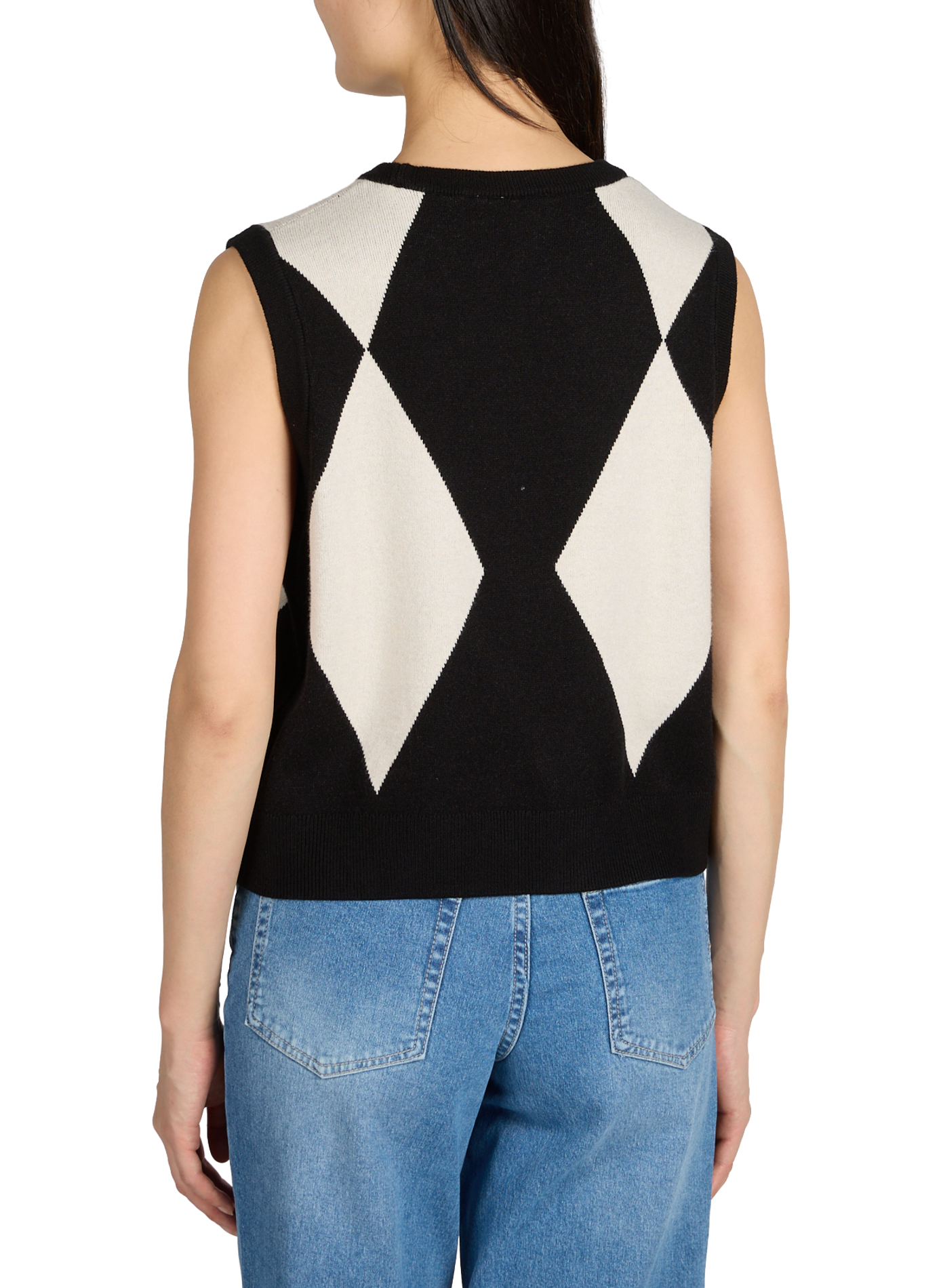 Sleeveless checked vest VILA Black