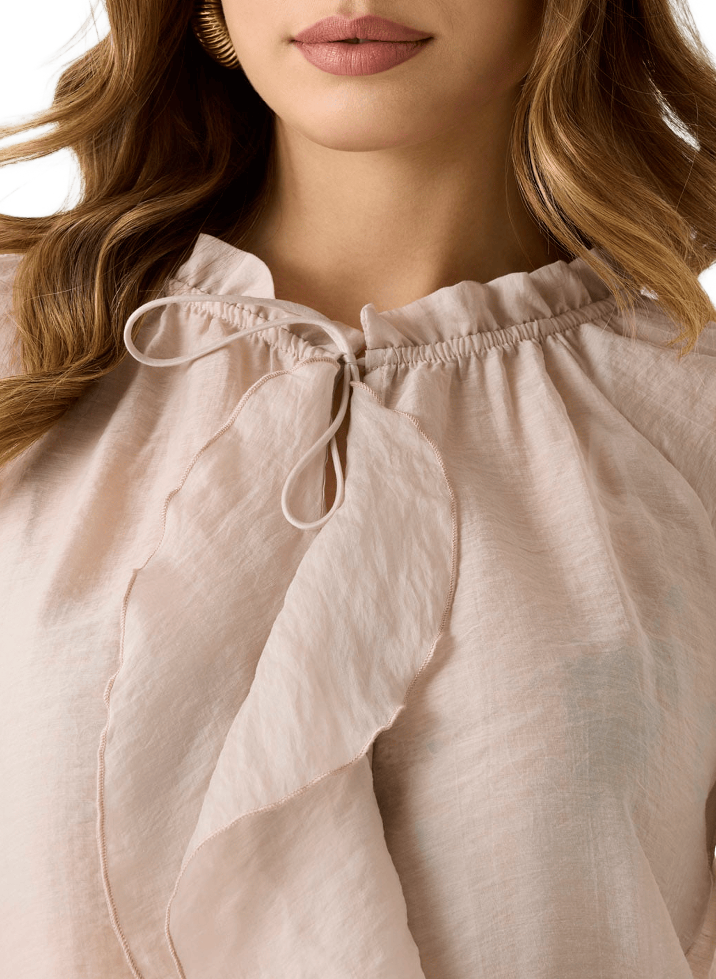 Ruffled cotton blend shirt GUESS Multicolour