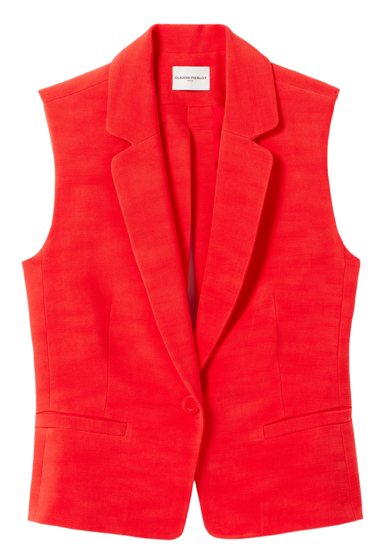 Veste tailleur sans manches unie CLAUDIE PIERLOT Orange