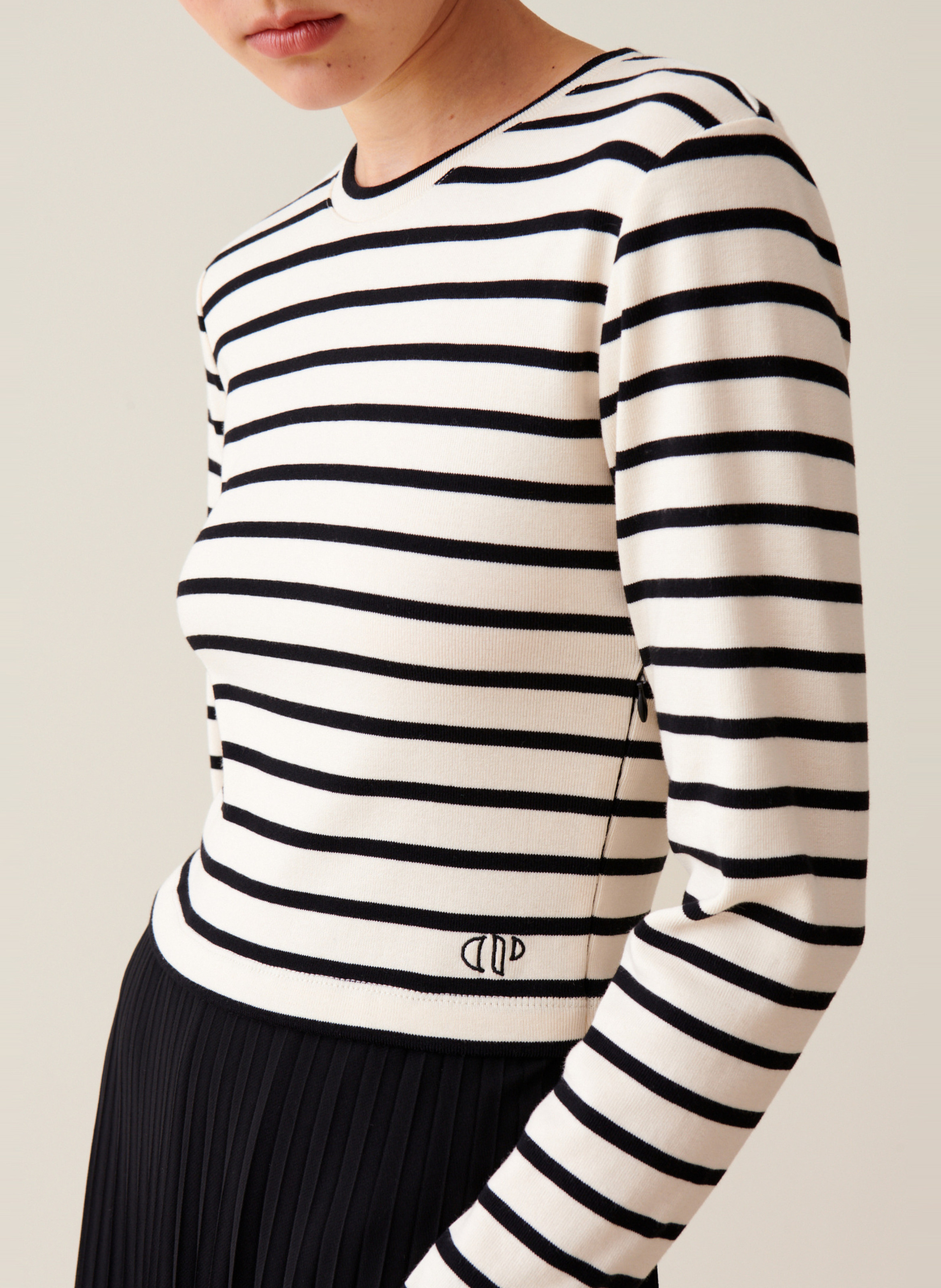 Robe trompe l'œil marinière en coton CLAUDIE PIERLOT Multicolore