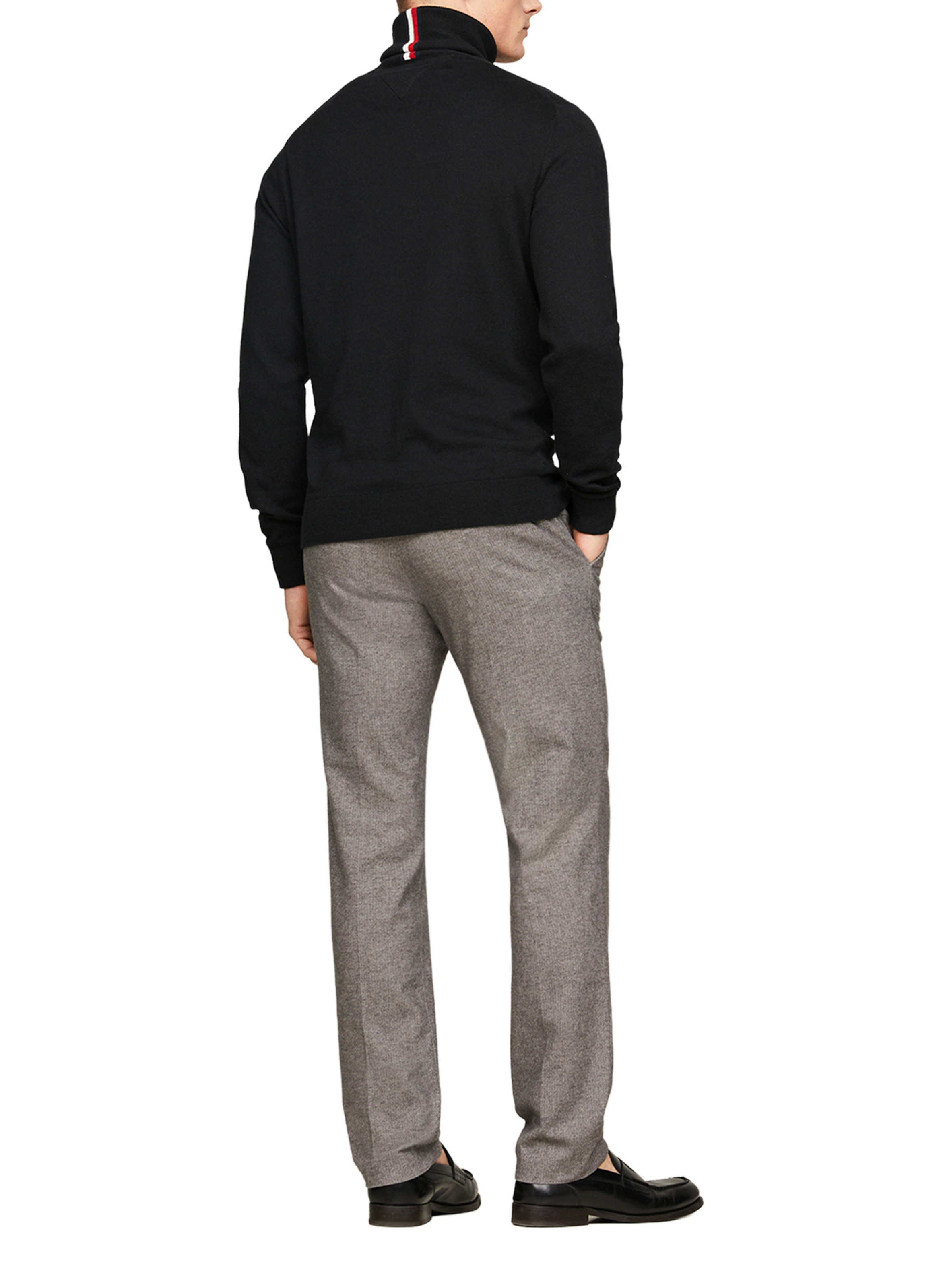 Turtleneck top with contrasting insert TOMMY HILFIGER Black