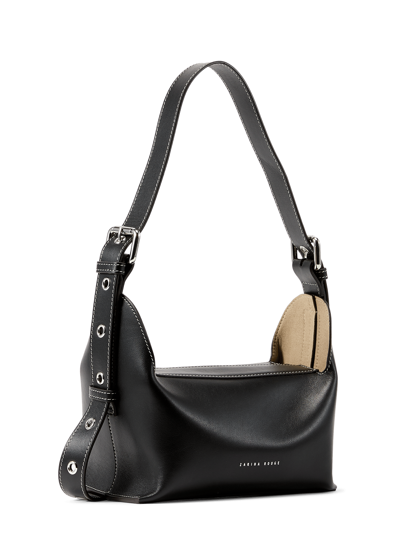 Sac à main Charlie en cuir de vache ZARINA ROUGE Black