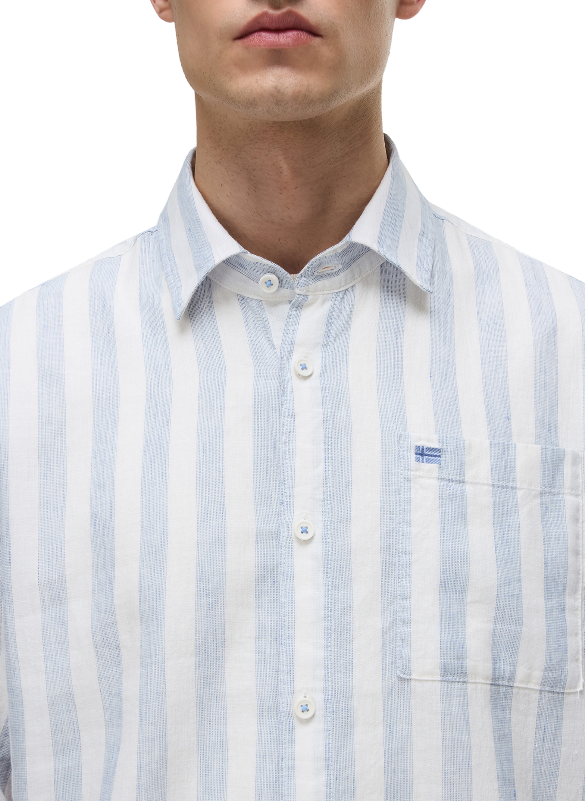 Chemise droite Brolio en coton et lin NAPAPIJRI Multicolore