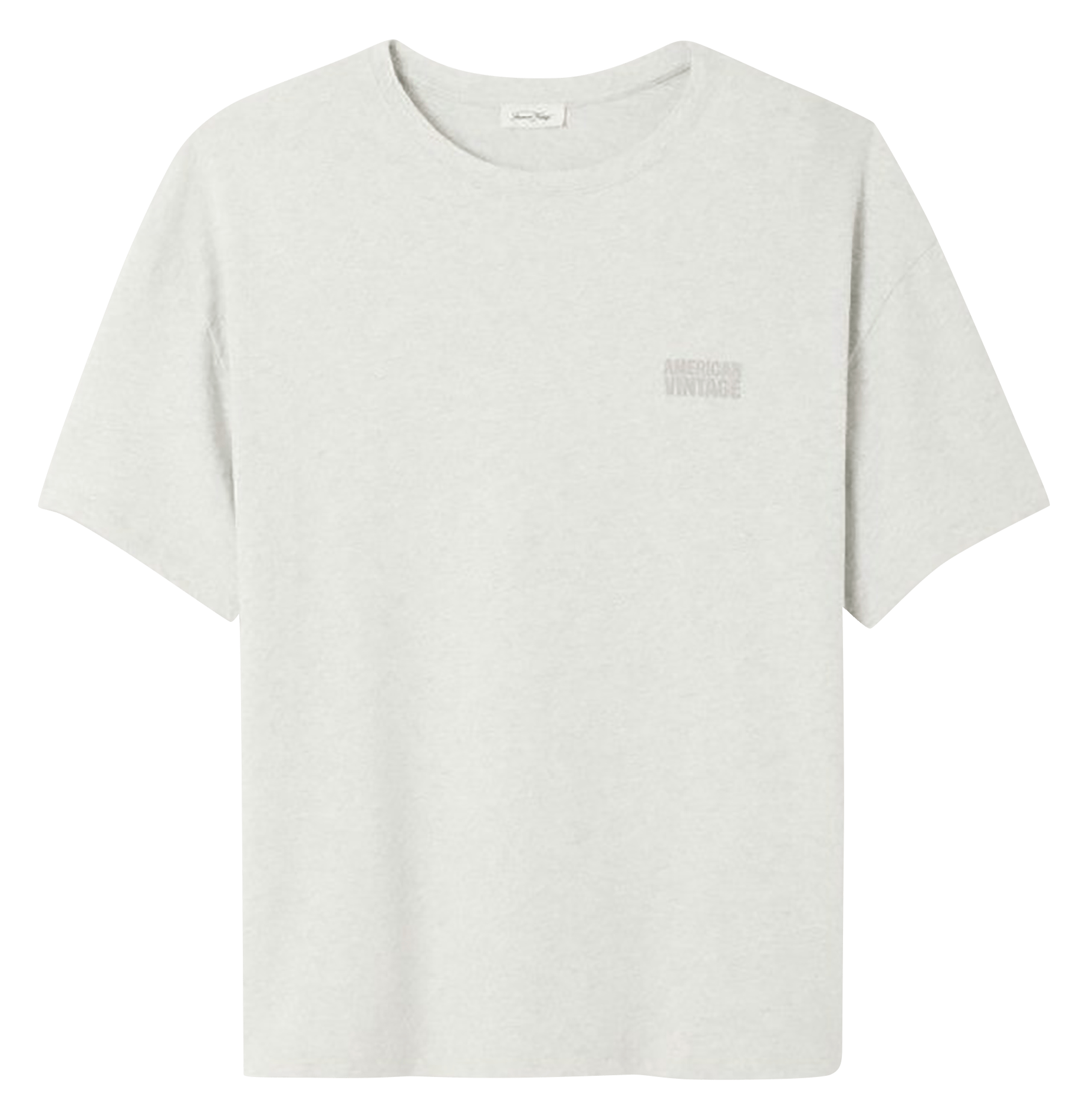 Tee-shirt droit col rond sérigraphié en coton ykobow AMERICAN VINTAGE Gris