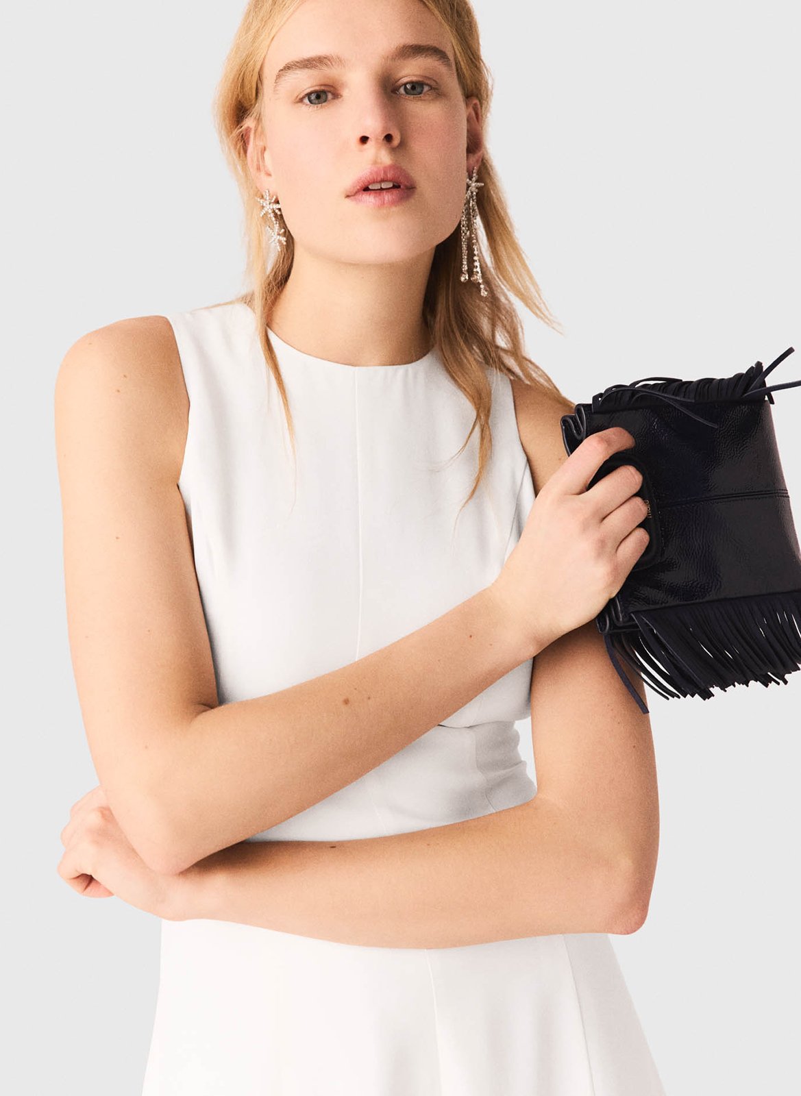 Robe midi dos nu MAJE Blanc