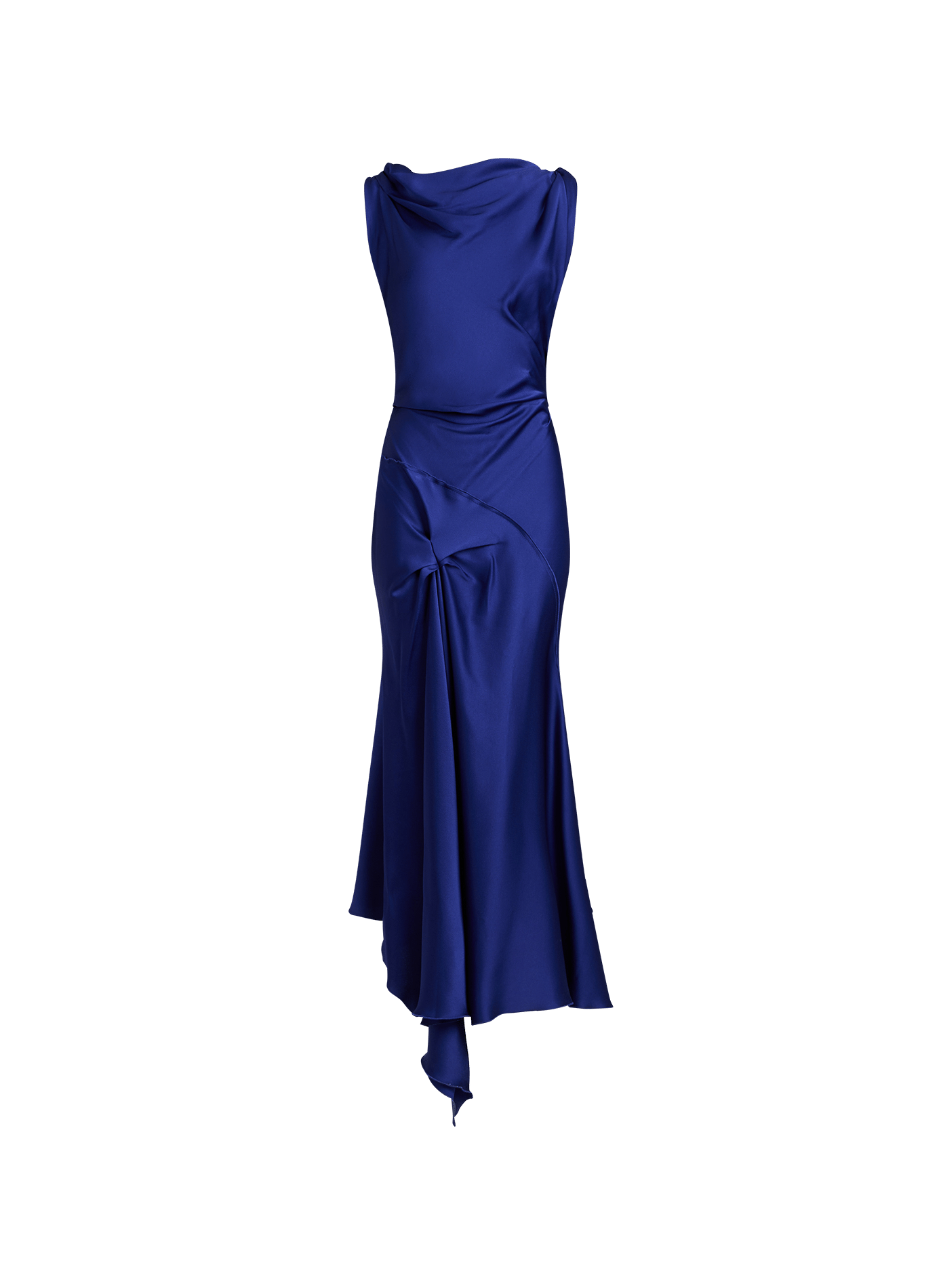 Robe longue col bénitier en satin VICTORIA BECKHAM Violet