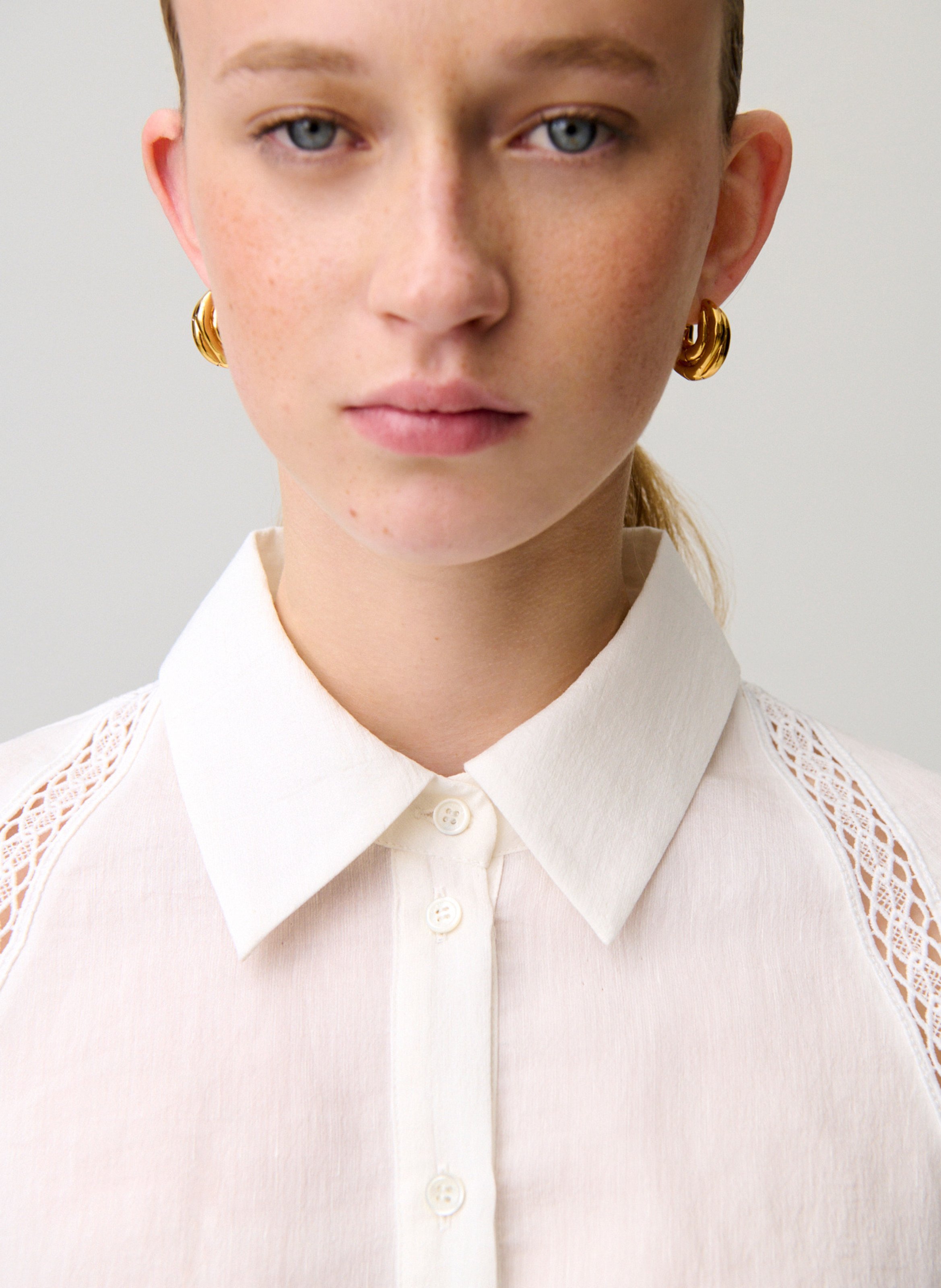 Chemise droite col classique CLAUDIE PIERLOT Beige