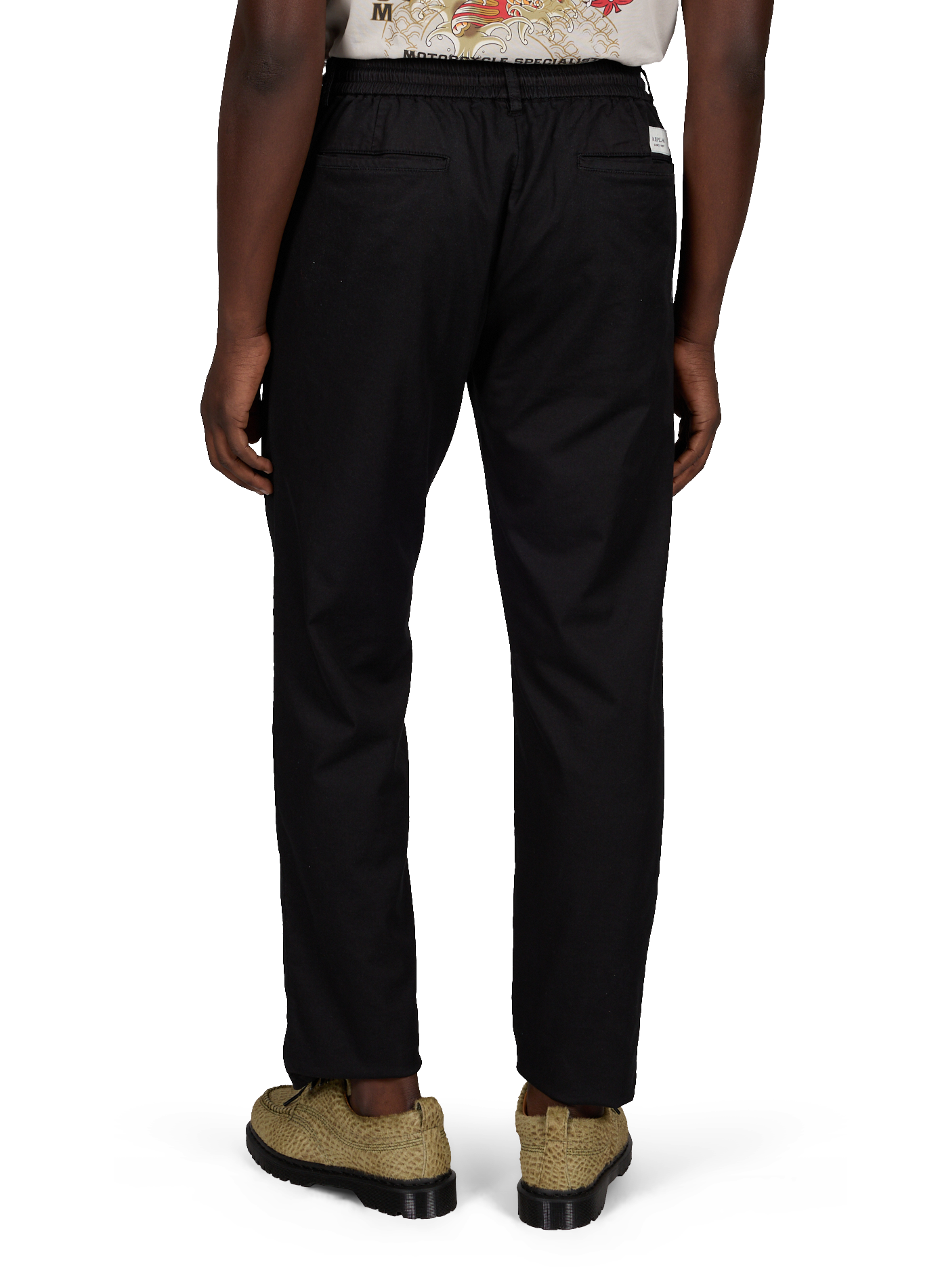 Loose-Fit Cotton Blend Trousers REPLAY Black